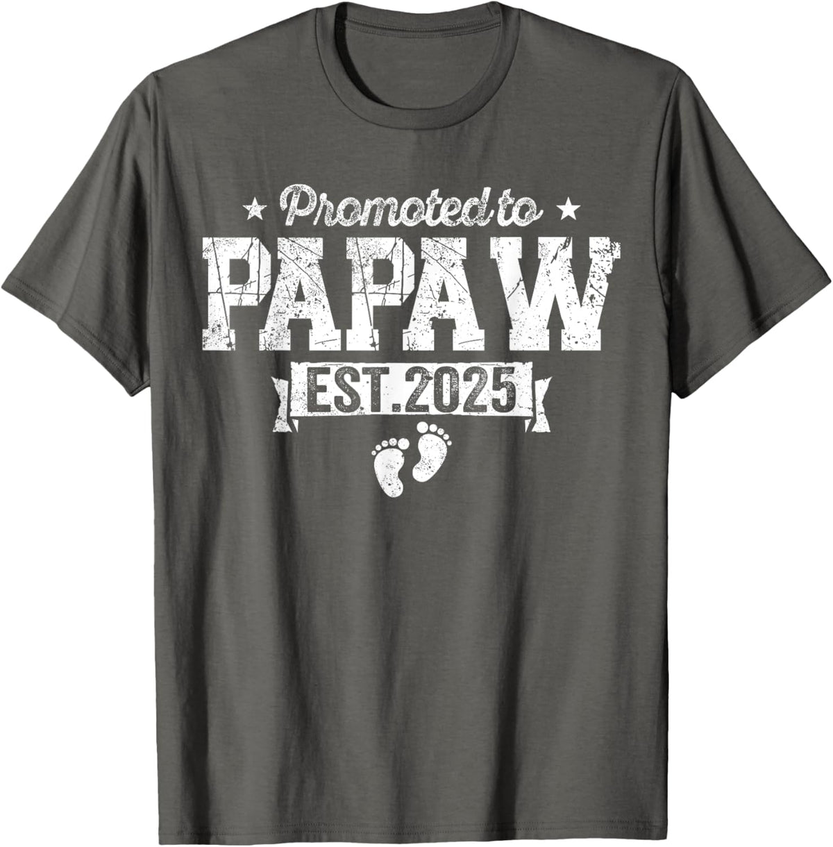 Retro Promoted To Papaw 2025 New Papaw First Father&#39;s Day T-Shirt, Small, Black