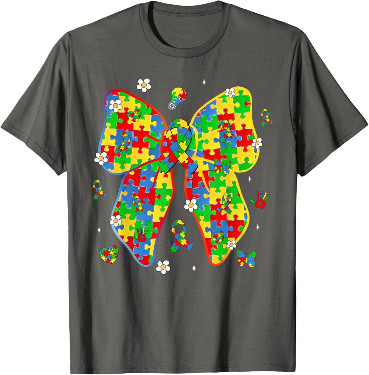 Autism Awareness Coquette Bow Puzzle Bow Women Kids Girl Boy