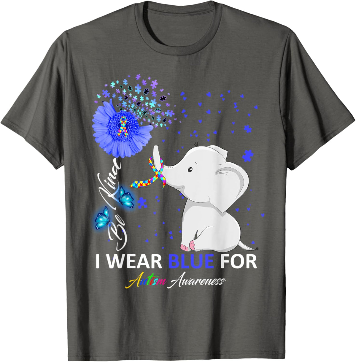I Wear Blue Autism Awareness - Elephant Autism Awareness