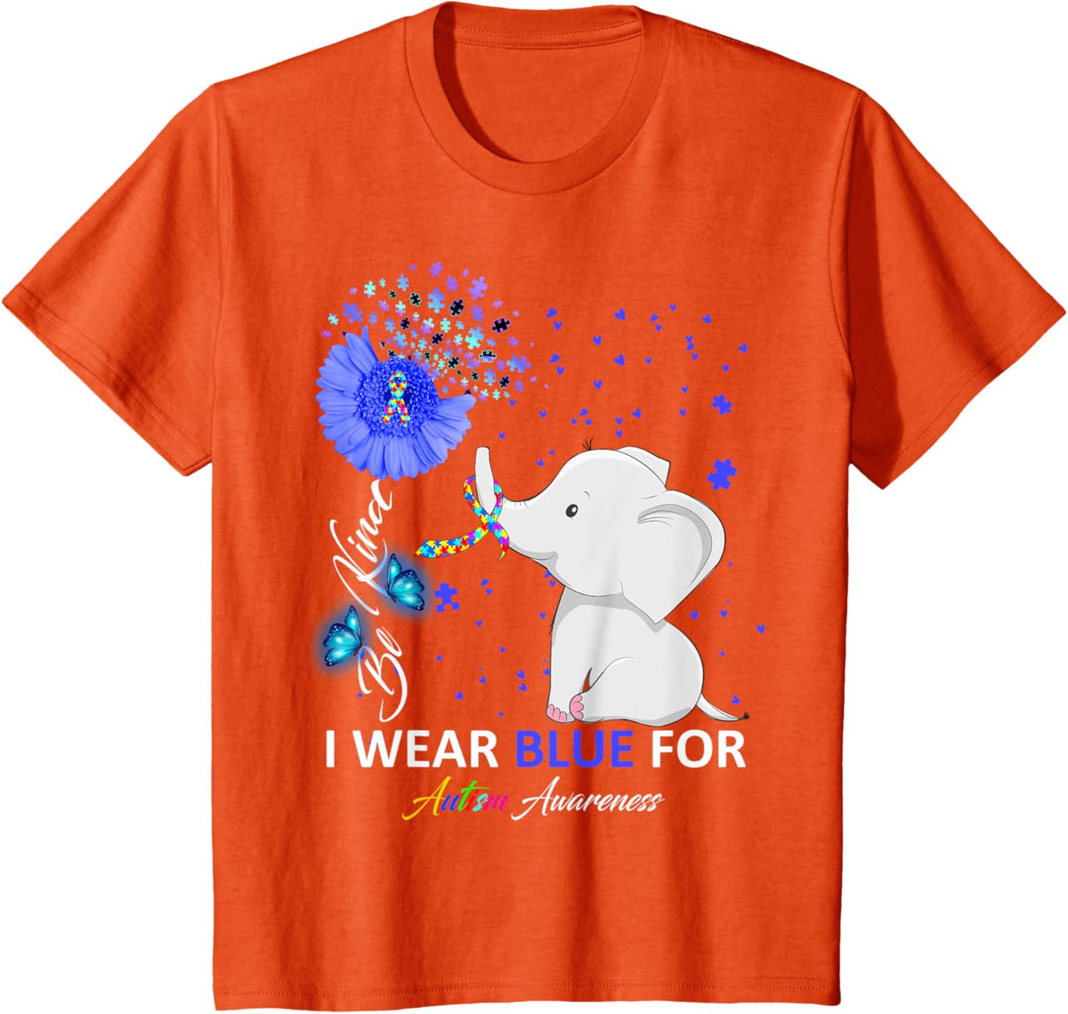 I Wear Blue Autism Awareness - Elephant Autism Awareness