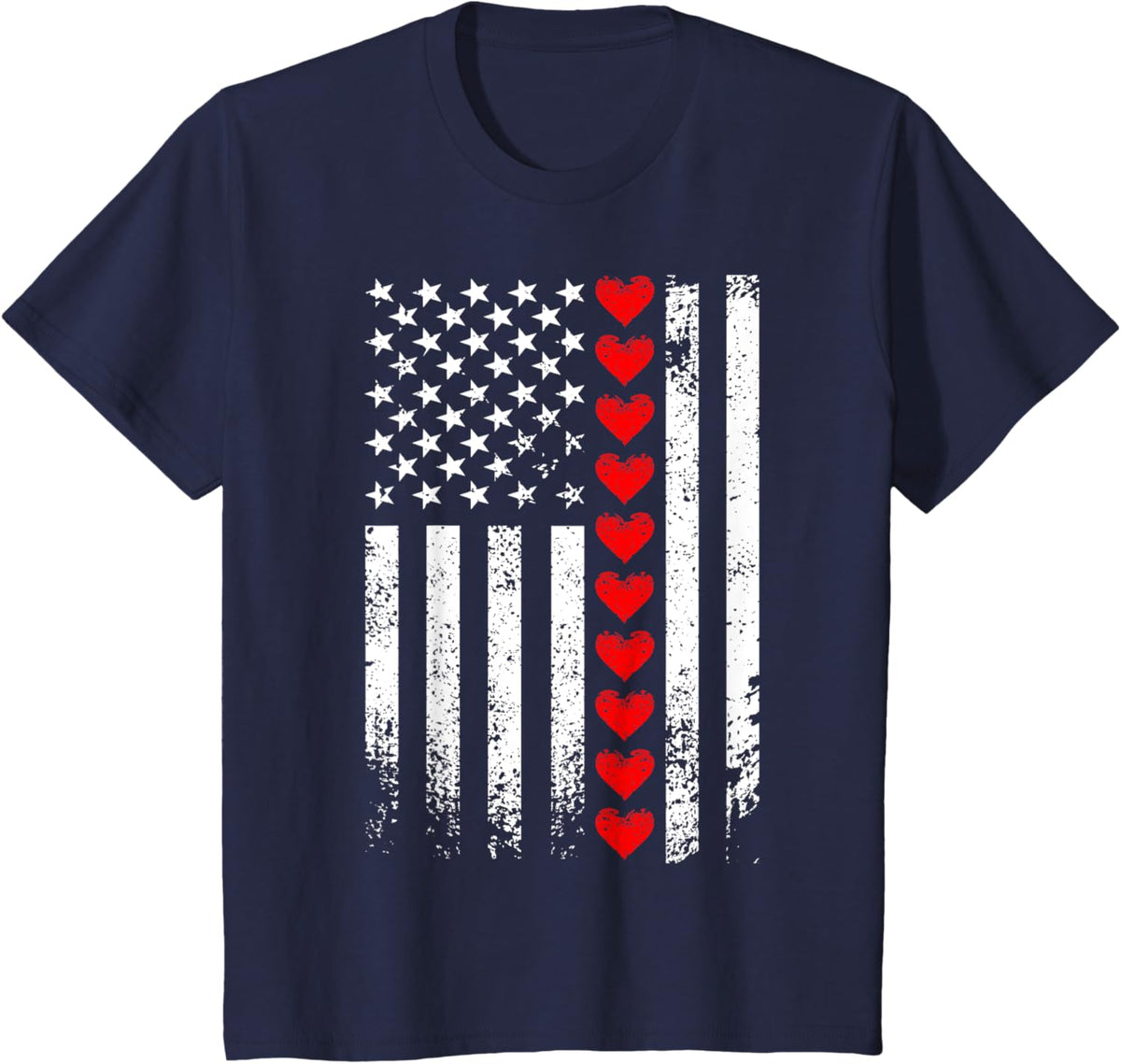 Vintage Valentines Day American Flag Hearts Mens Boys Kids