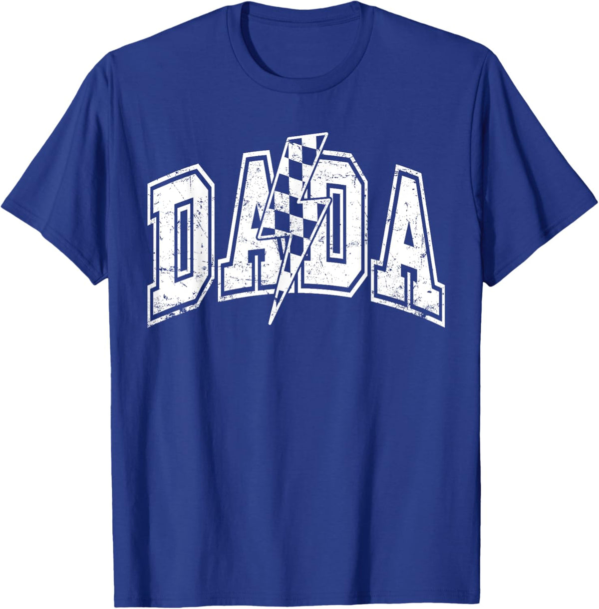Dada Lightning Bolt Checkered Varsity Dad Men Father&#39;s Day