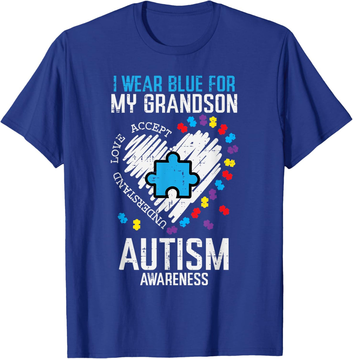 Blue For Grandson Autism Awareness Family Grandma Grandpa