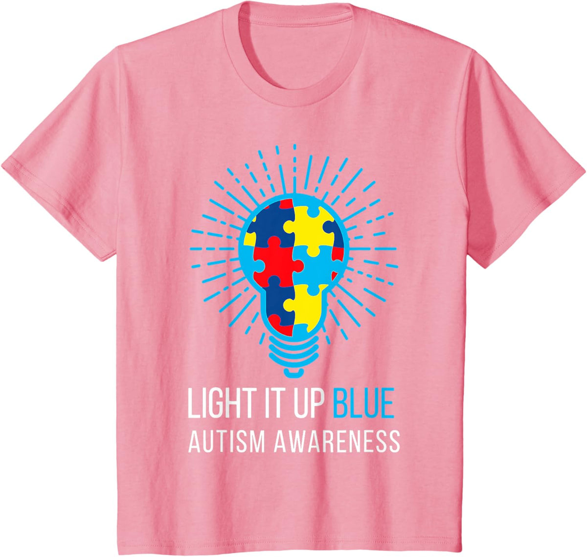 Light It Up Blue Autism Awareness Ribbon Puzzle Pieces