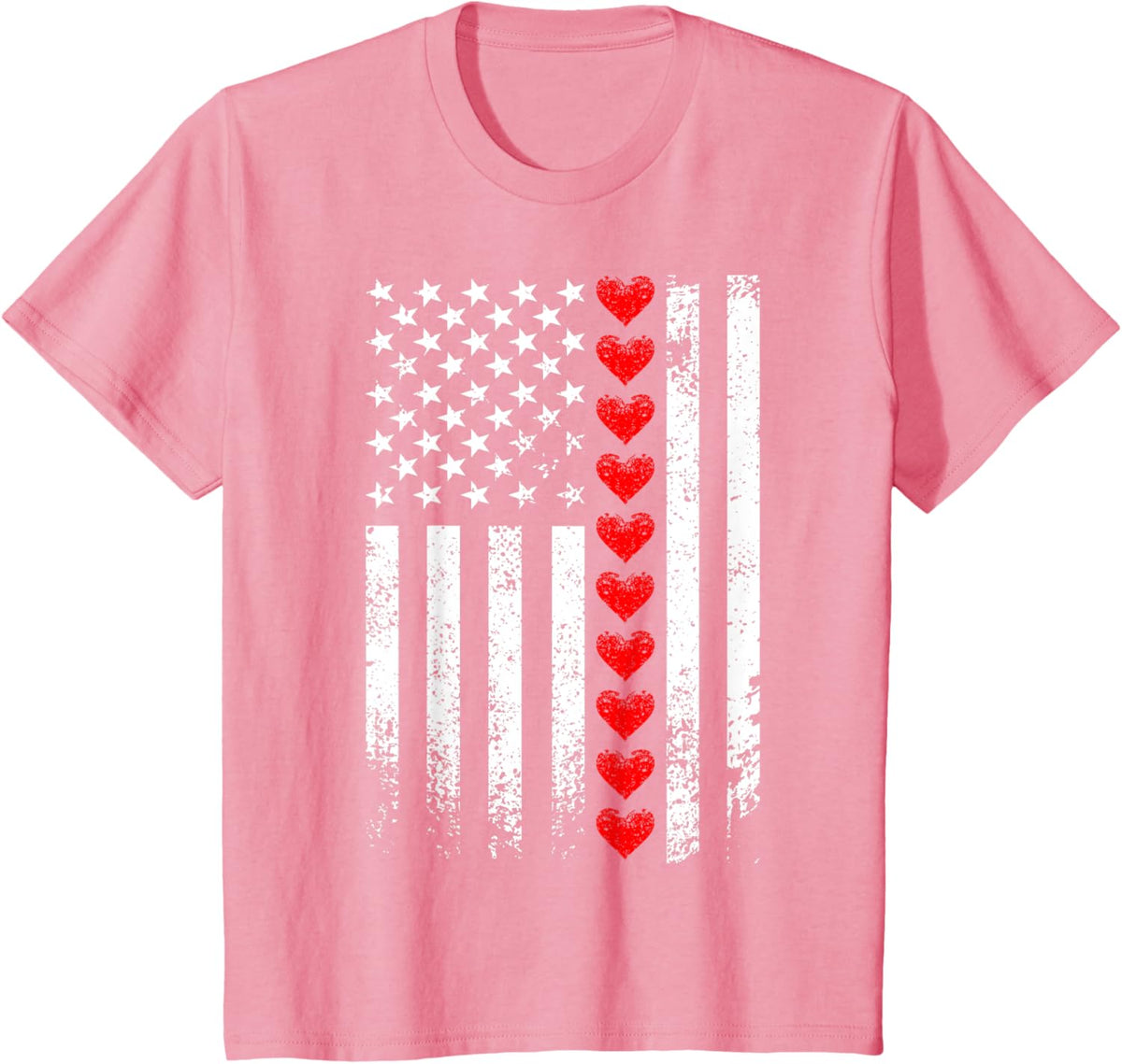 Vintage Valentines Day American Flag Hearts Mens Boys Kids