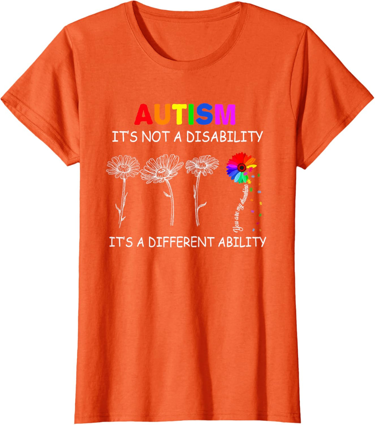 Not a disability its a different ability - Autism Awareness T-Shirt, Black