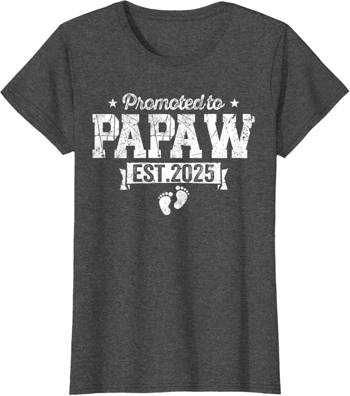Retro Promoted To Papaw 2025 New Papaw First Father&#39;s Day T-Shirt, Small, Black