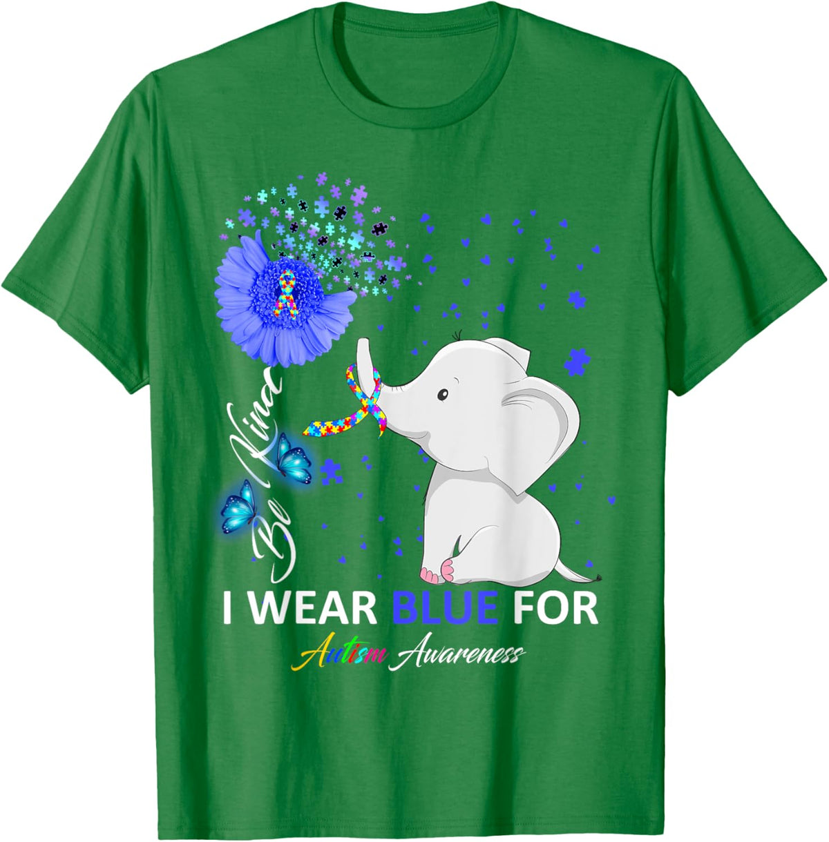 I Wear Blue Autism Awareness - Elephant Autism Awareness