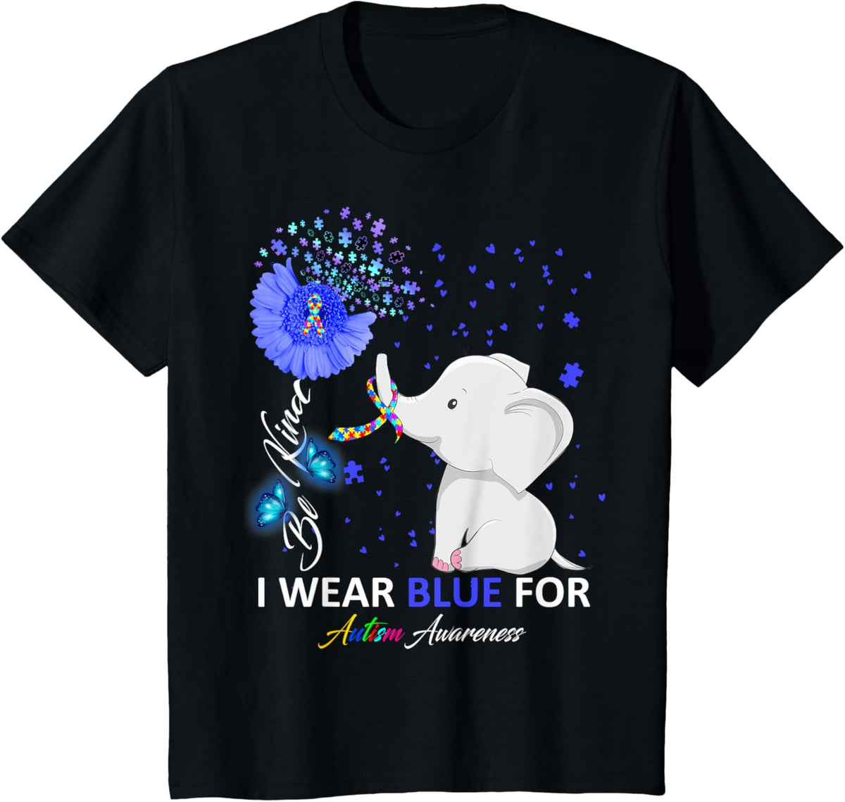 I Wear Blue Autism Awareness - Elephant Autism Awareness