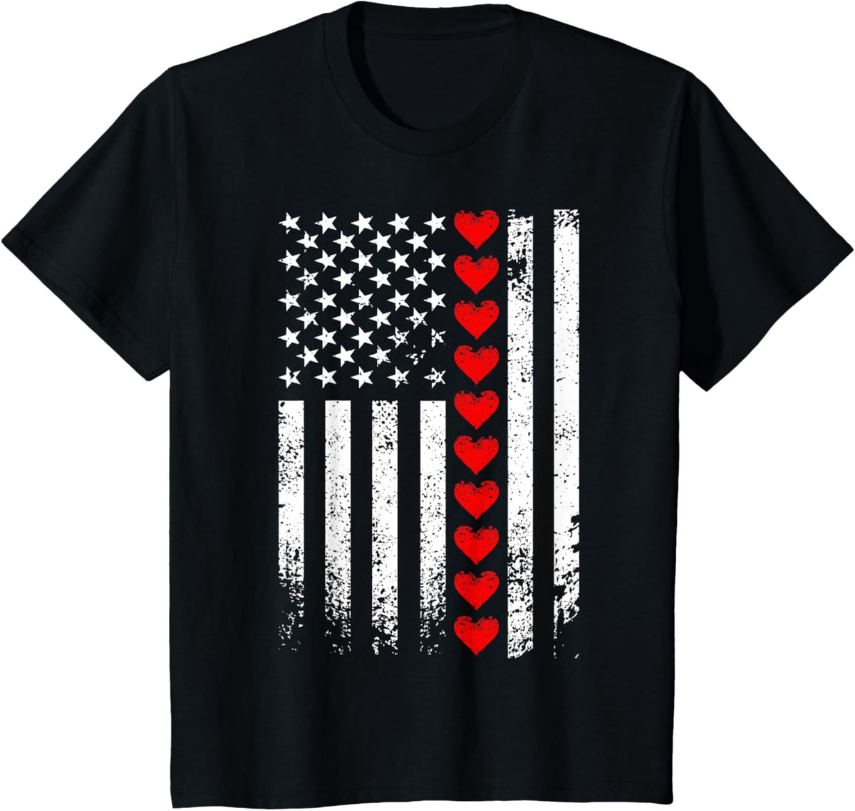 Vintage Valentines Day American Flag Hearts Mens Boys Kids