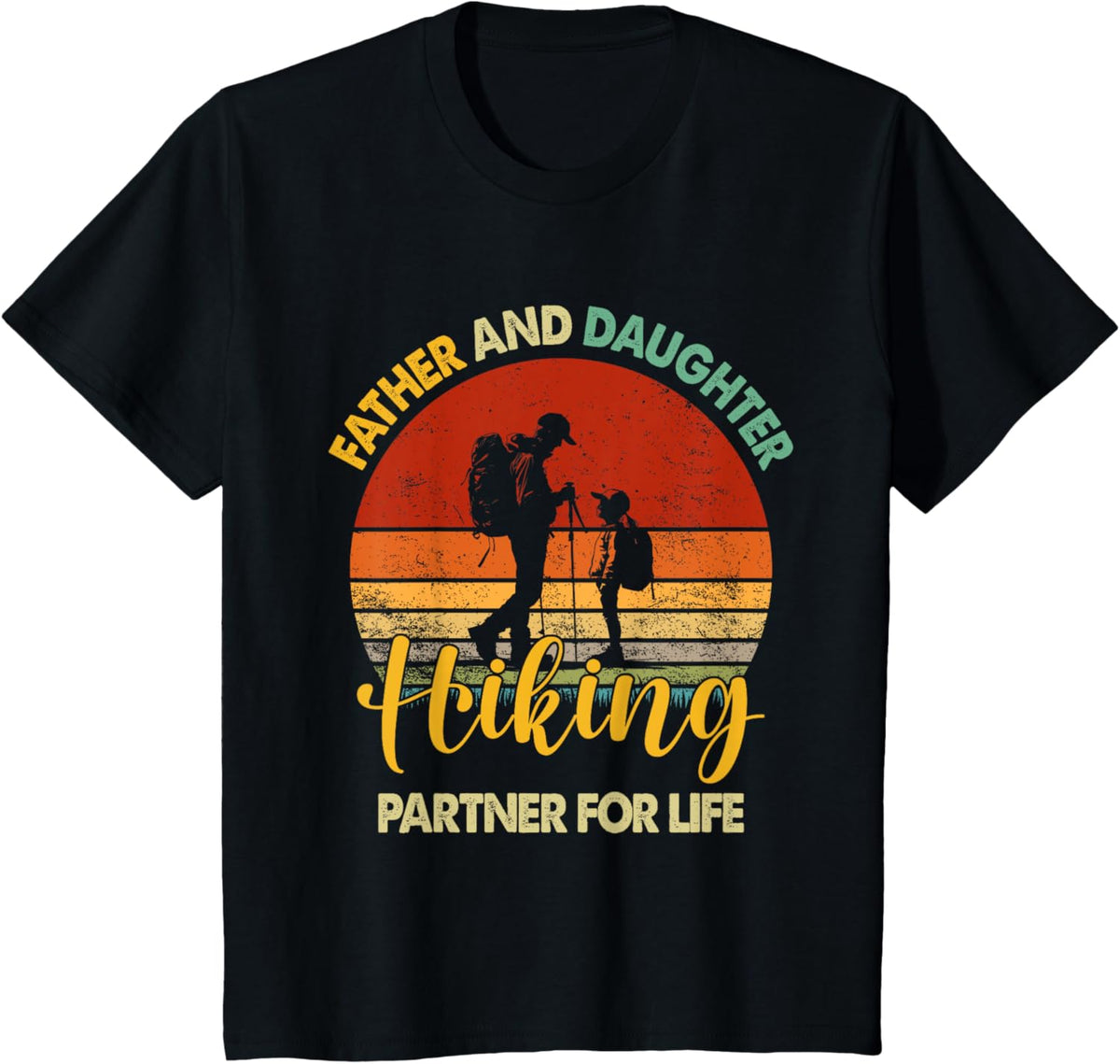 Retro Father Daughter Hiking Partner For Life Fathers Day