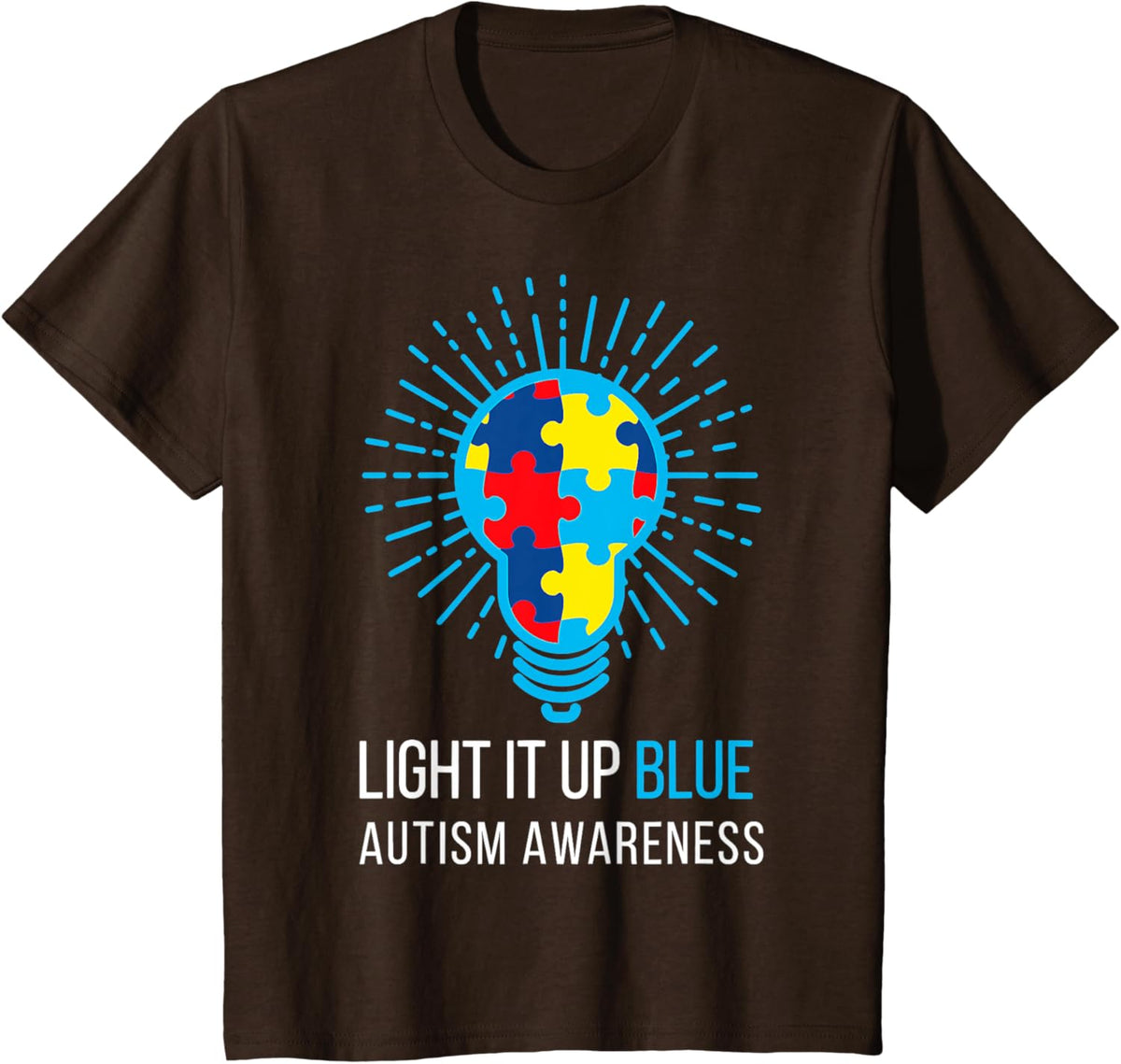 Light It Up Blue Autism Awareness Ribbon Puzzle Pieces