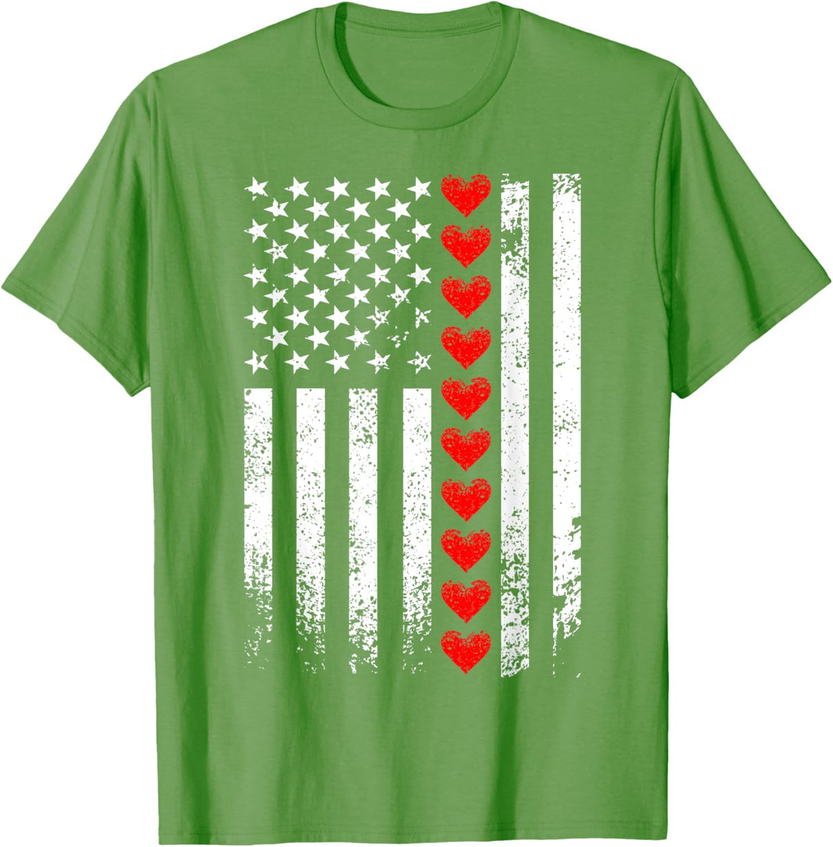 Vintage Valentines Day American Flag Hearts Mens Boys Kids