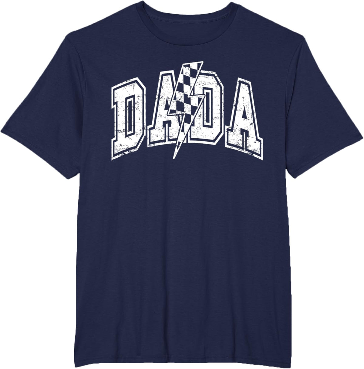 Dada Lightning Bolt Checkered Varsity Dad Men Father&#39;s Day