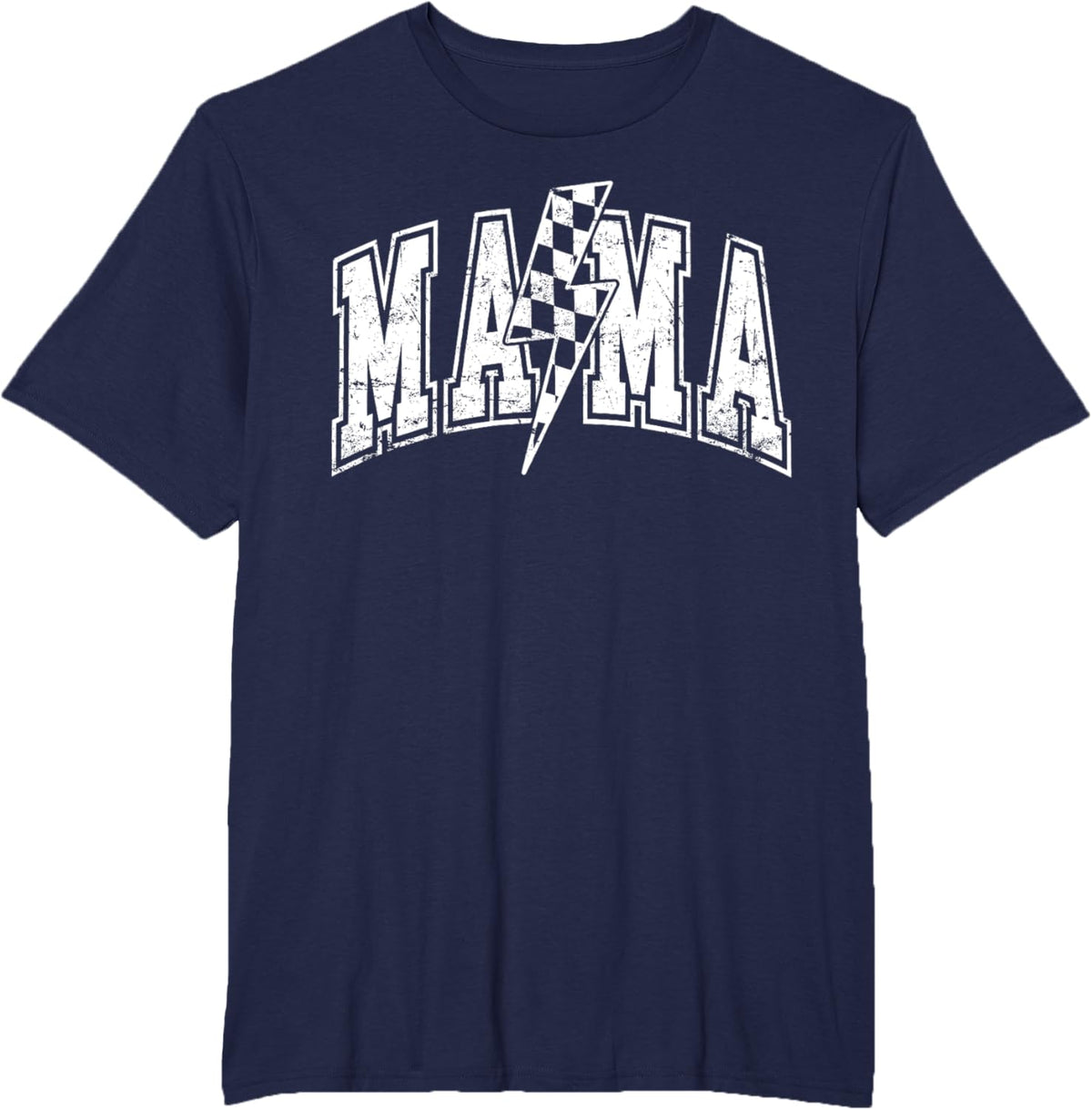 Mama Lightning Bolt Checkered Varsity Mom Women Mother&#39;s Day Mother Shirt
