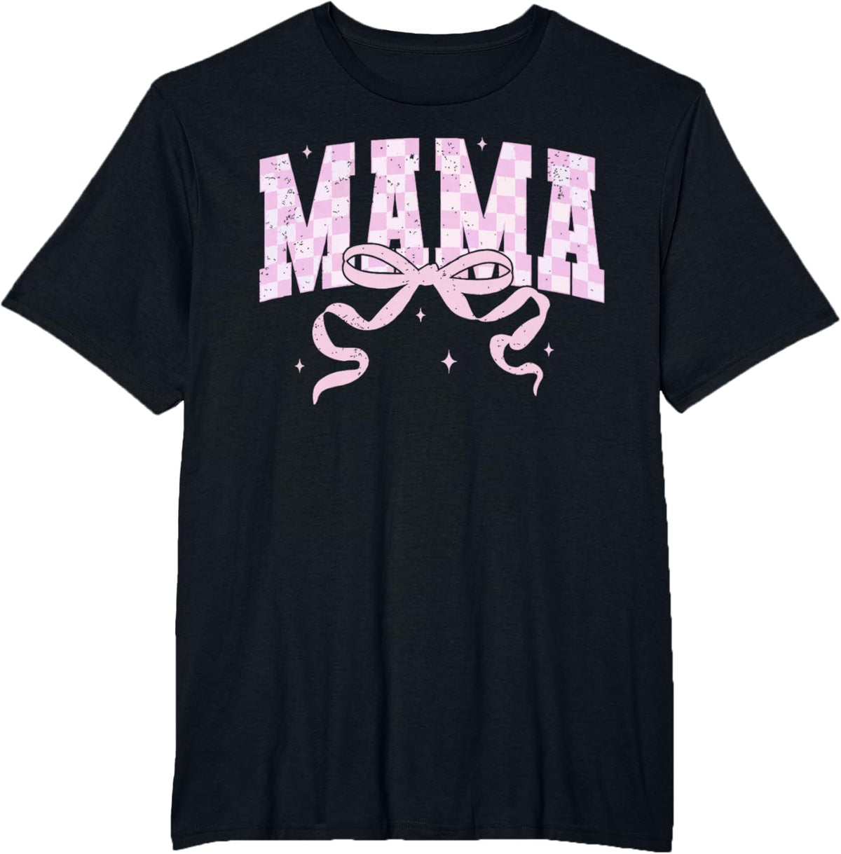 Retro Checkered Mama Coquette Mother&#39;s Day Pink Bow