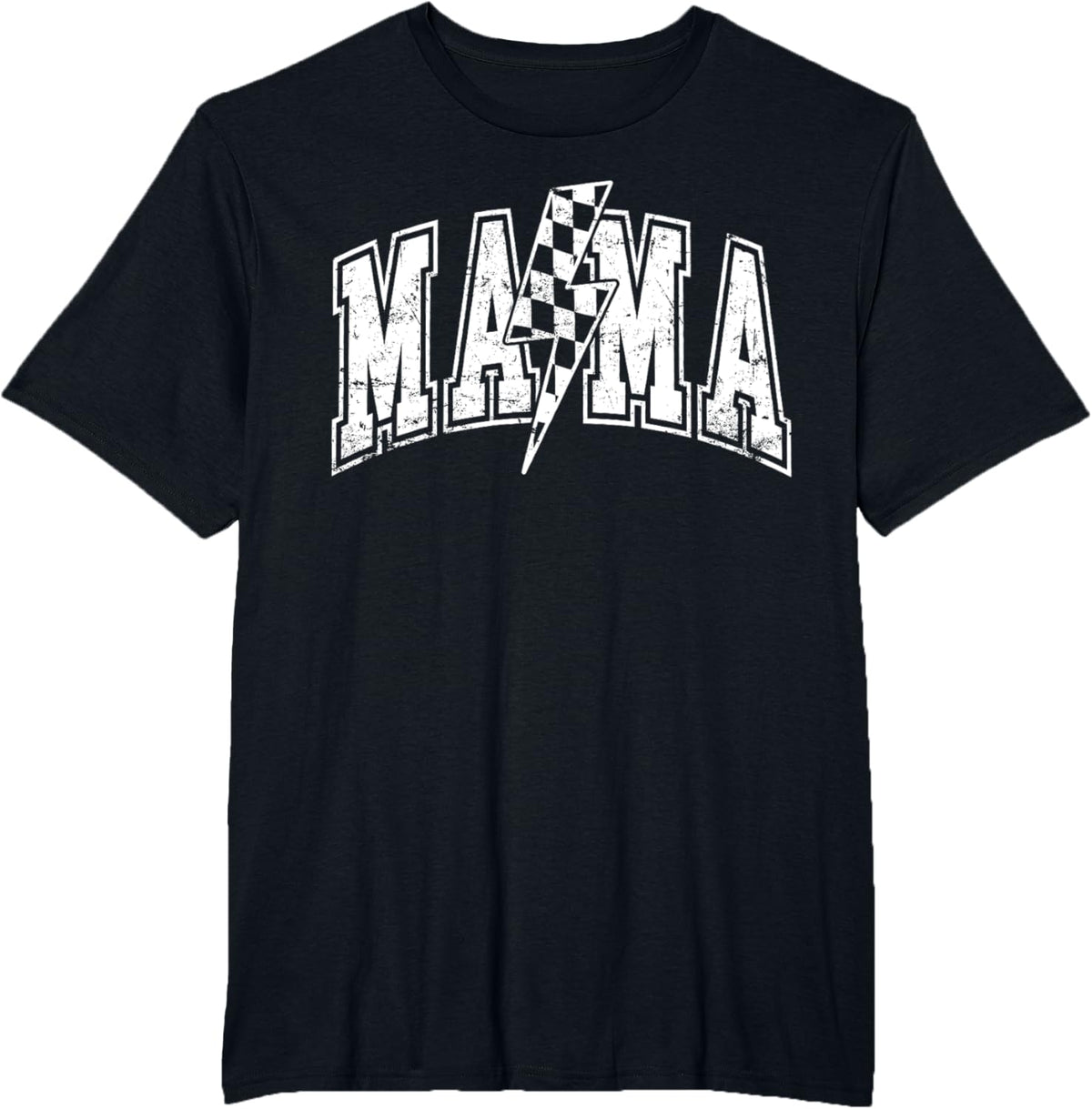 Mama Lightning Bolt Checkered Varsity Mom Women Mother&#39;s Day Mother Shirt