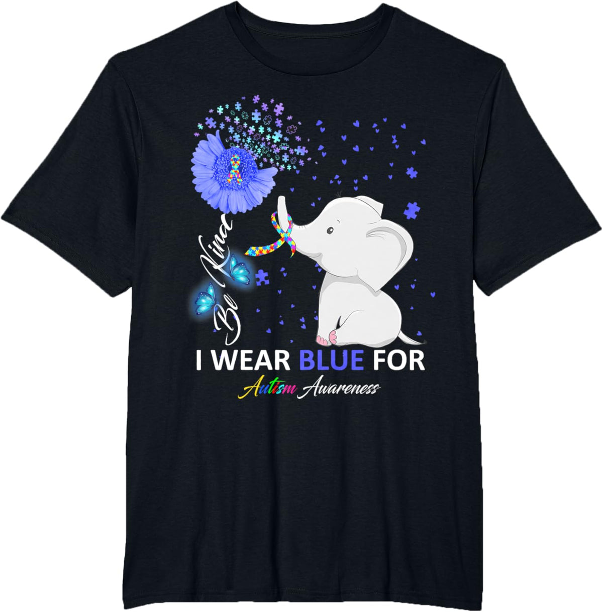 I Wear Blue Autism Awareness - Elephant Autism Awareness