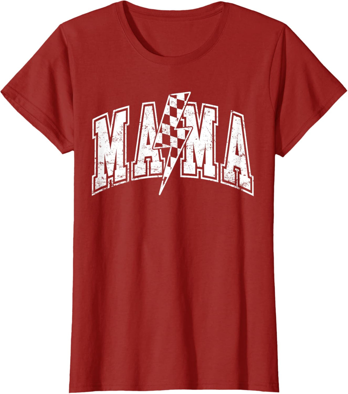 Mama Lightning Bolt Checkered Varsity Mom Women Mother&#39;s Day Mother Shirt