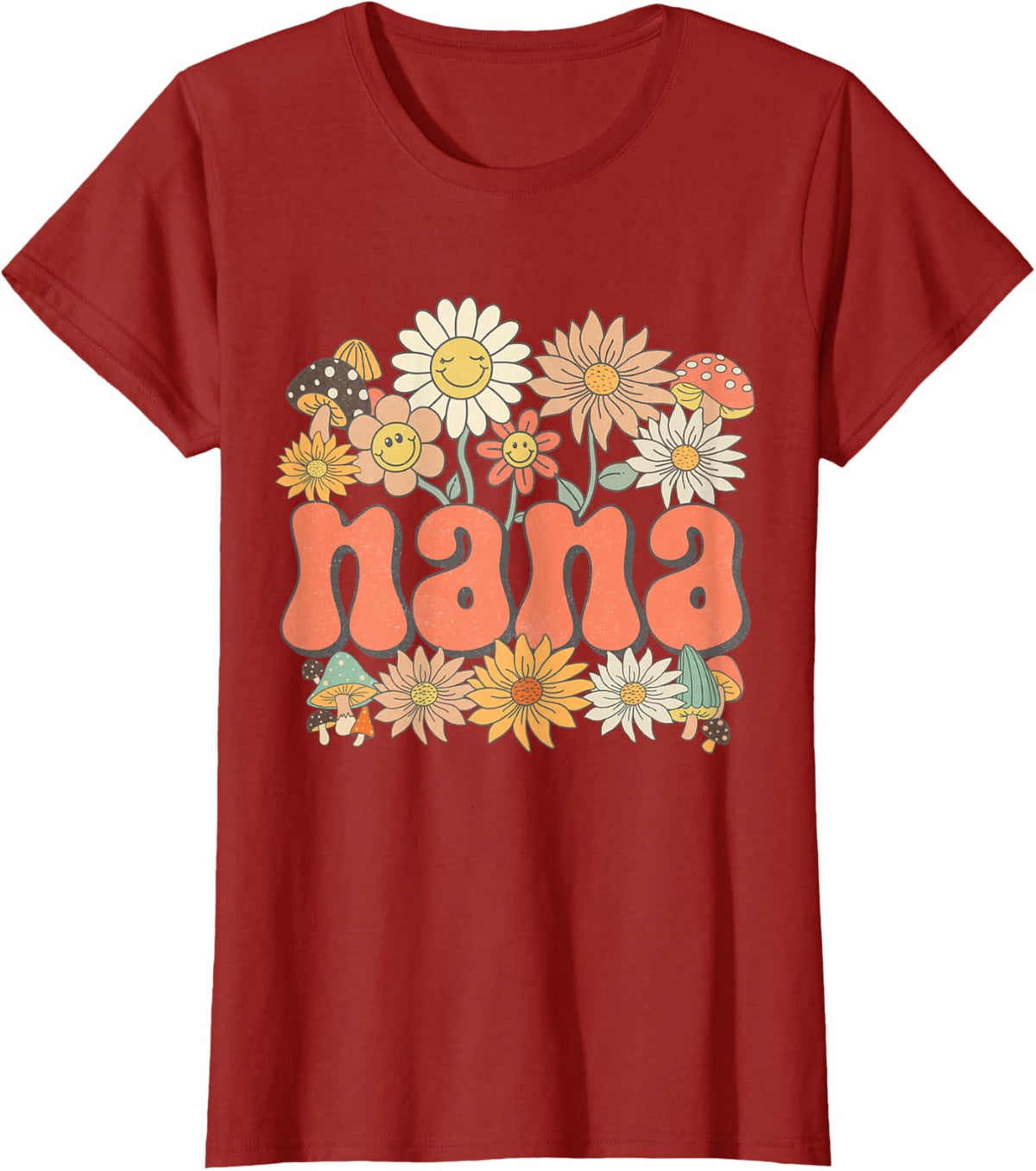 Groovy Nana Floral Hippie Retro Daisy Flower Mother&#39;s Day