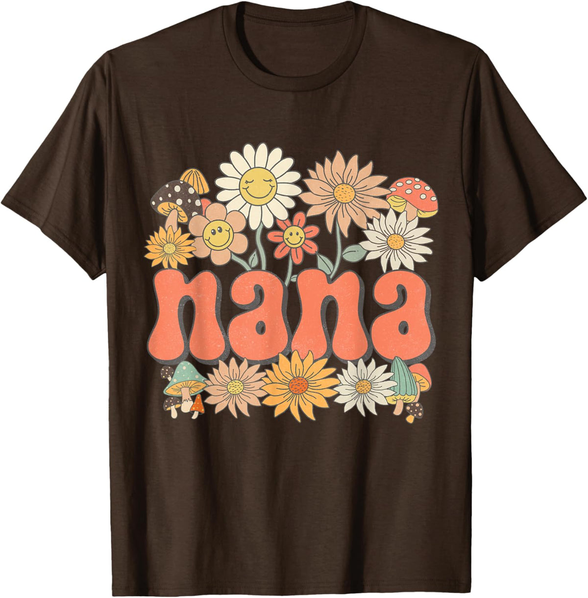 Groovy Nana Floral Hippie Retro Daisy Flower Mother&#39;s Day