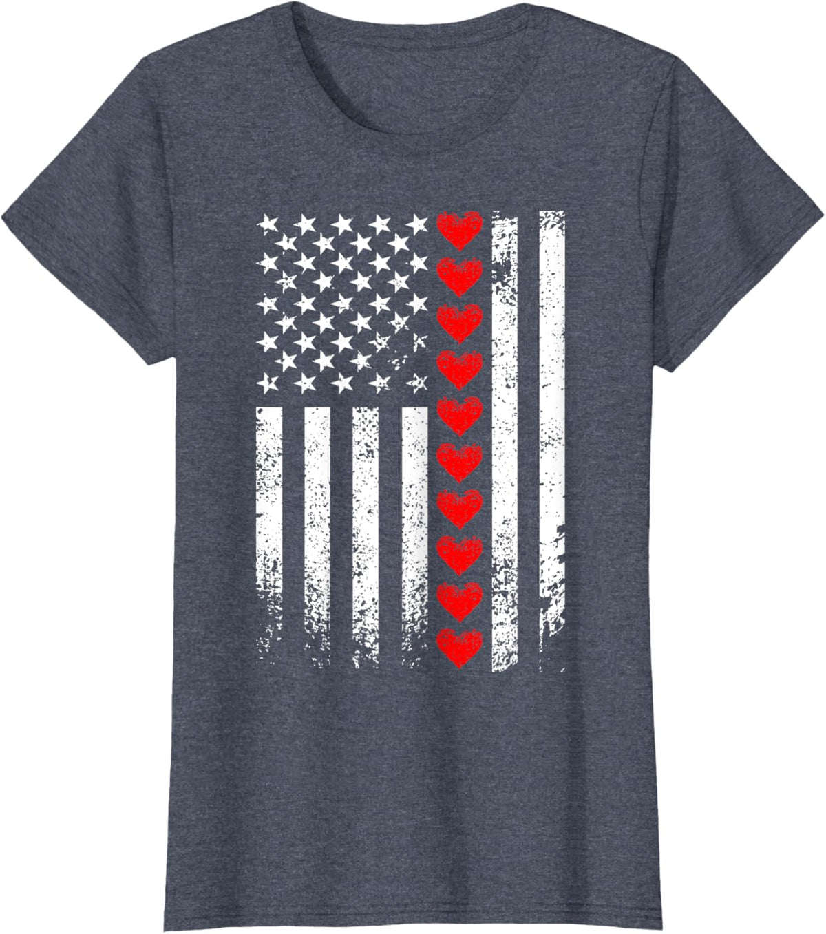 Vintage Valentines Day American Flag Hearts Mens Boys Kids