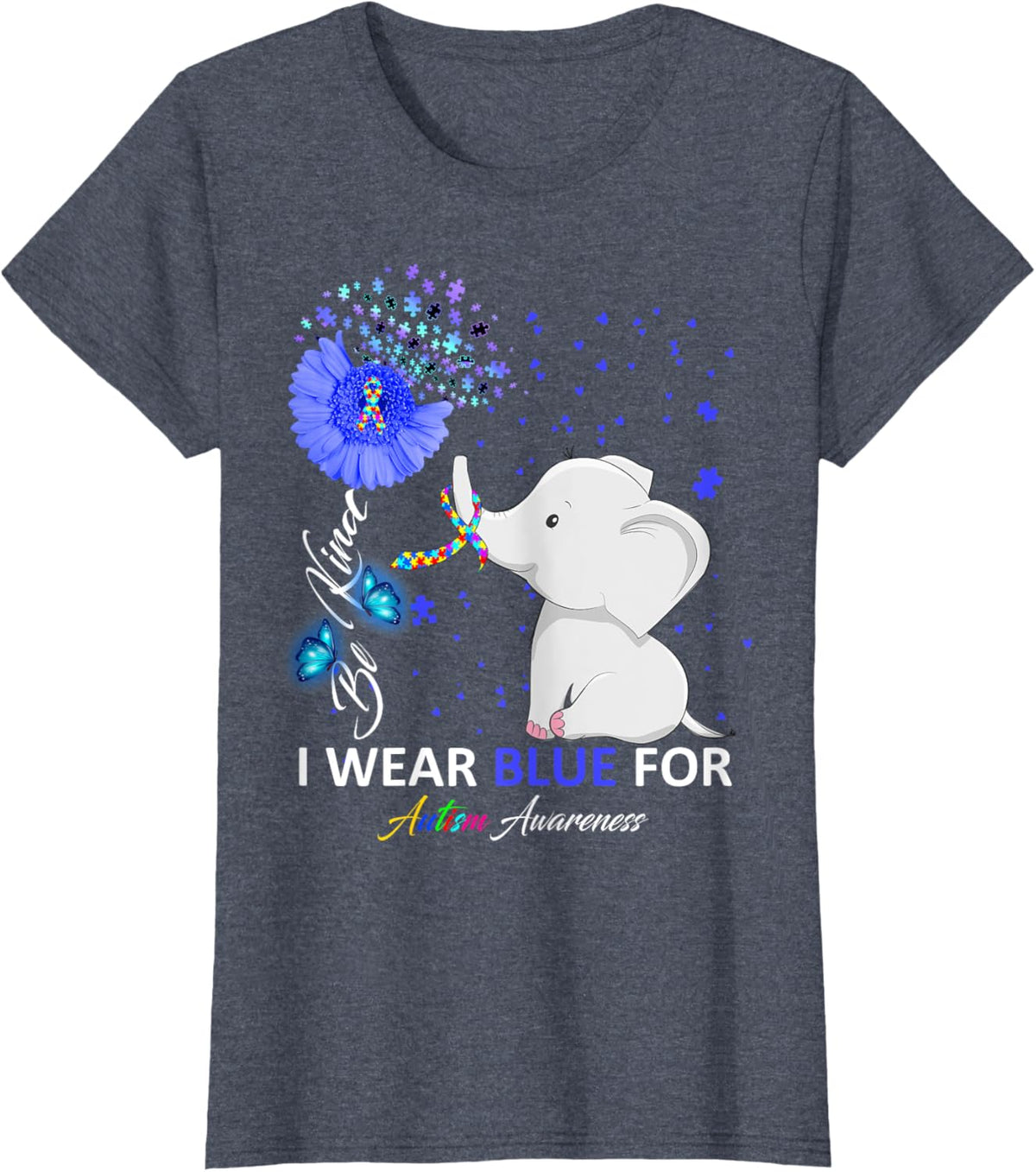 I Wear Blue Autism Awareness - Elephant Autism Awareness