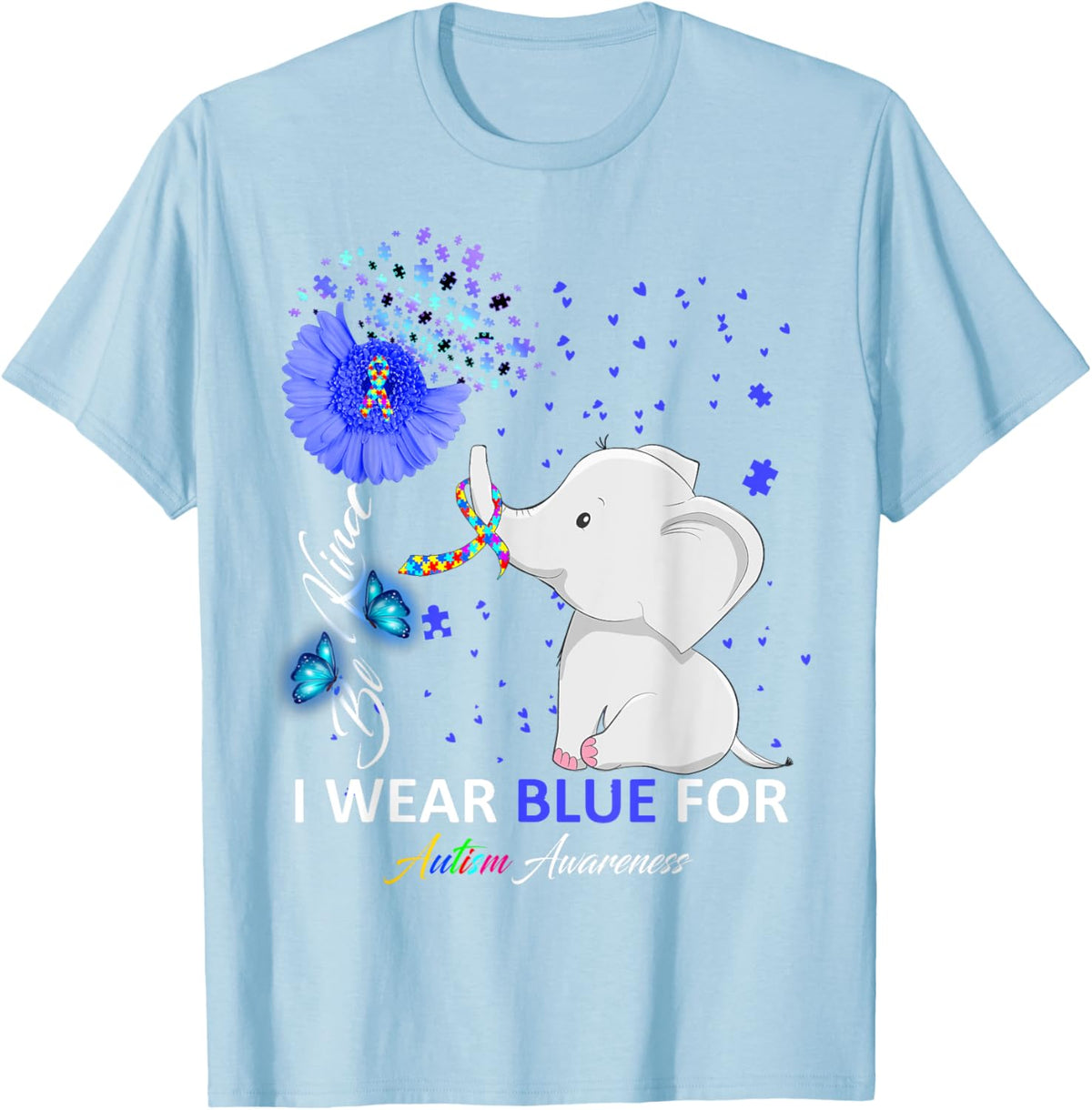 I Wear Blue Autism Awareness - Elephant Autism Awareness
