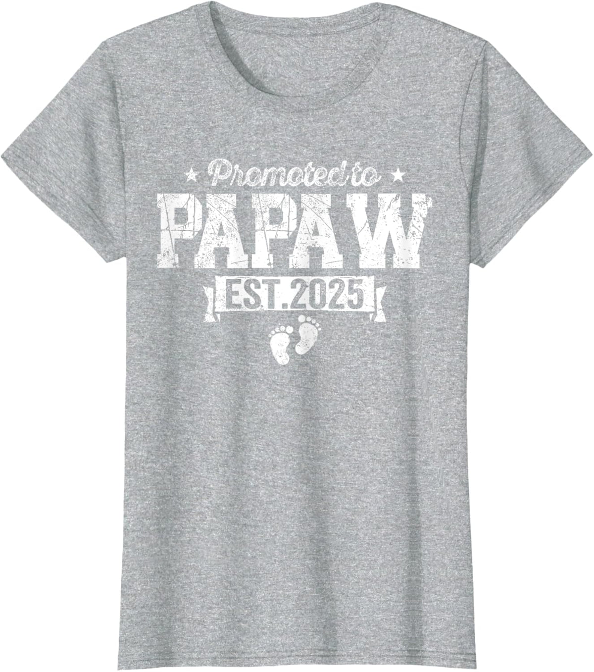 Retro Promoted To Papaw 2025 New Papaw First Father&#39;s Day T-Shirt, Small, Black