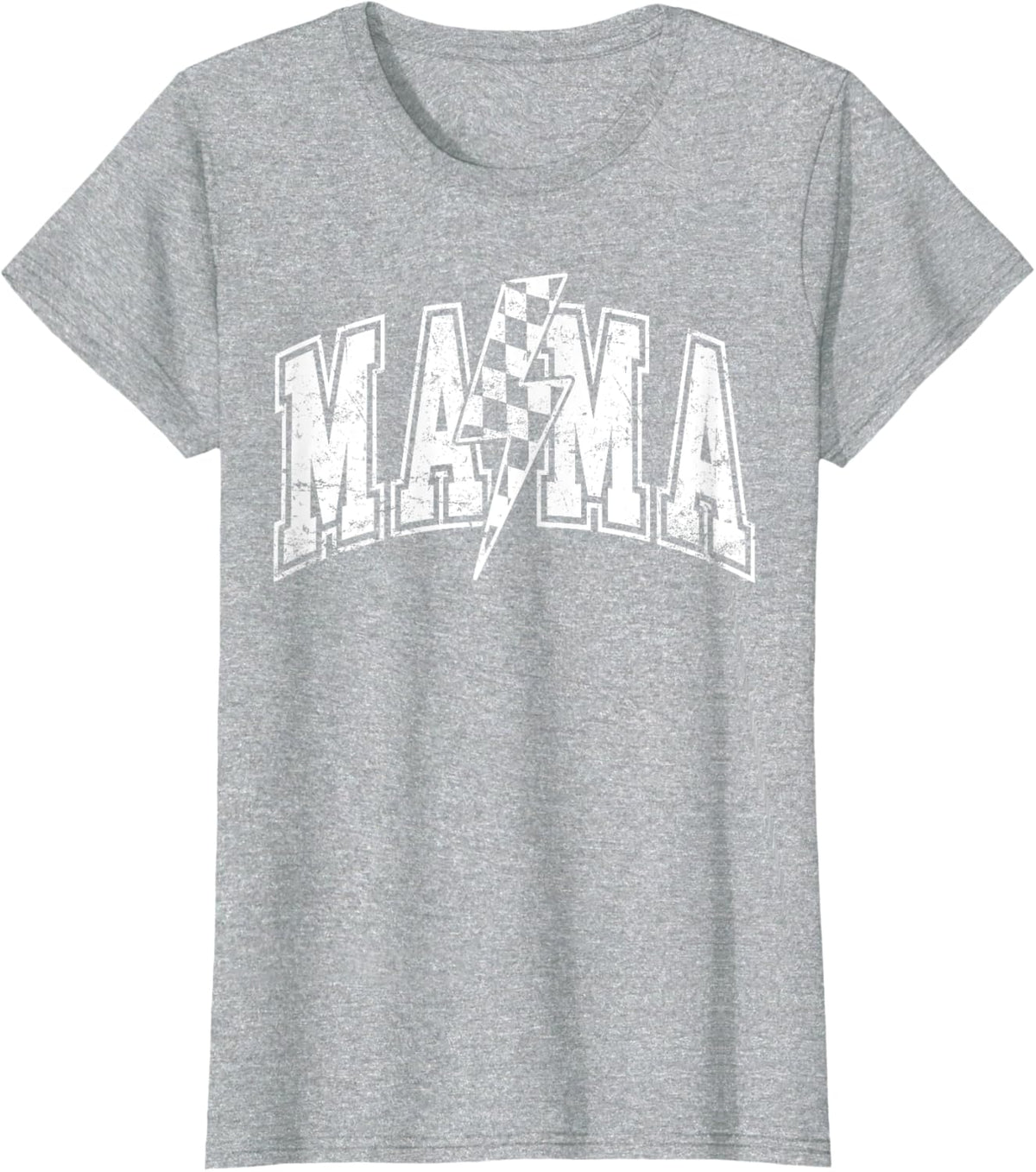 Mama Lightning Bolt Checkered Varsity Mom Women Mother&#39;s Day Mother Shirt