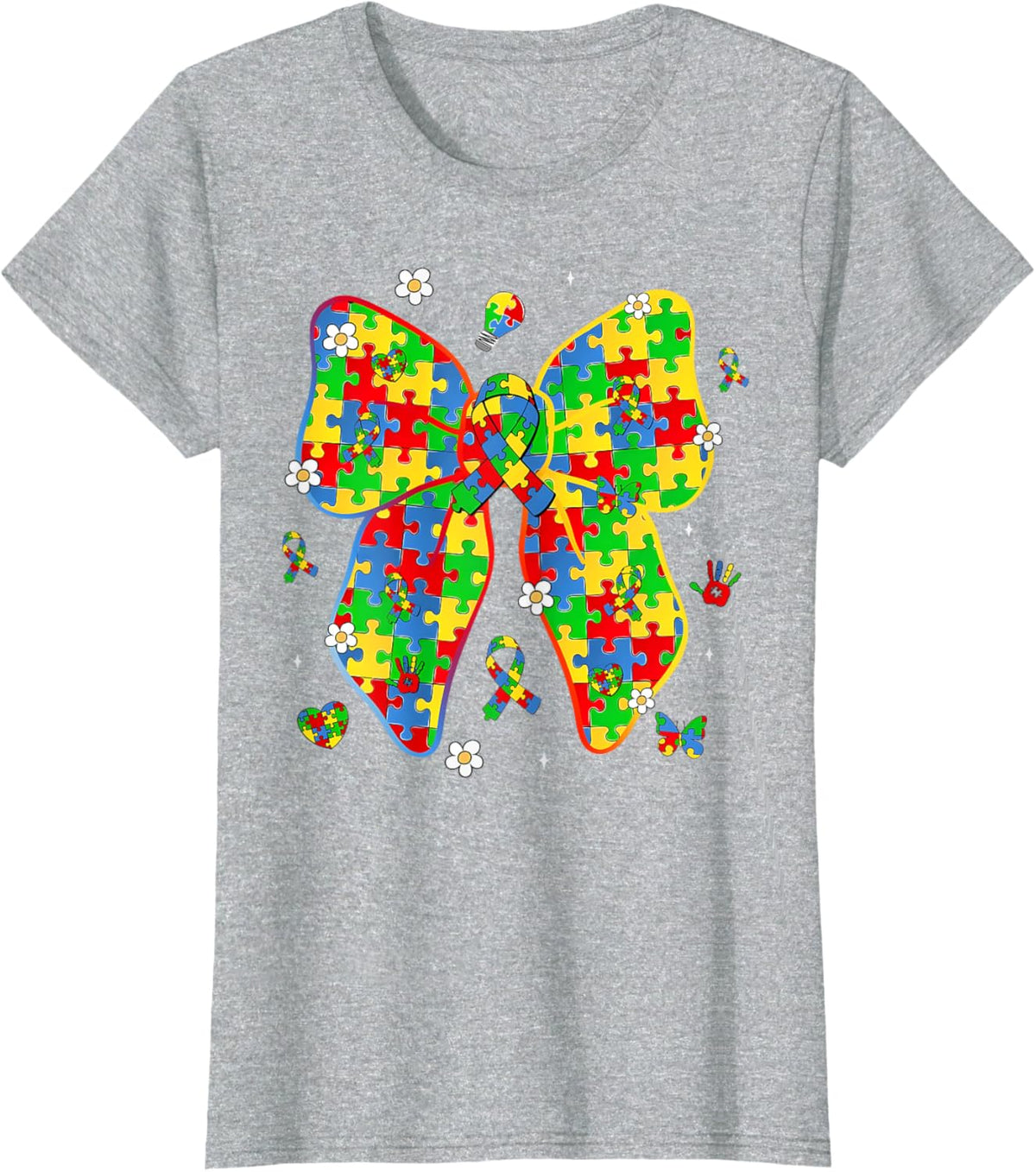 Autism Awareness Coquette Bow Puzzle Bow Women Kids Girl Boy