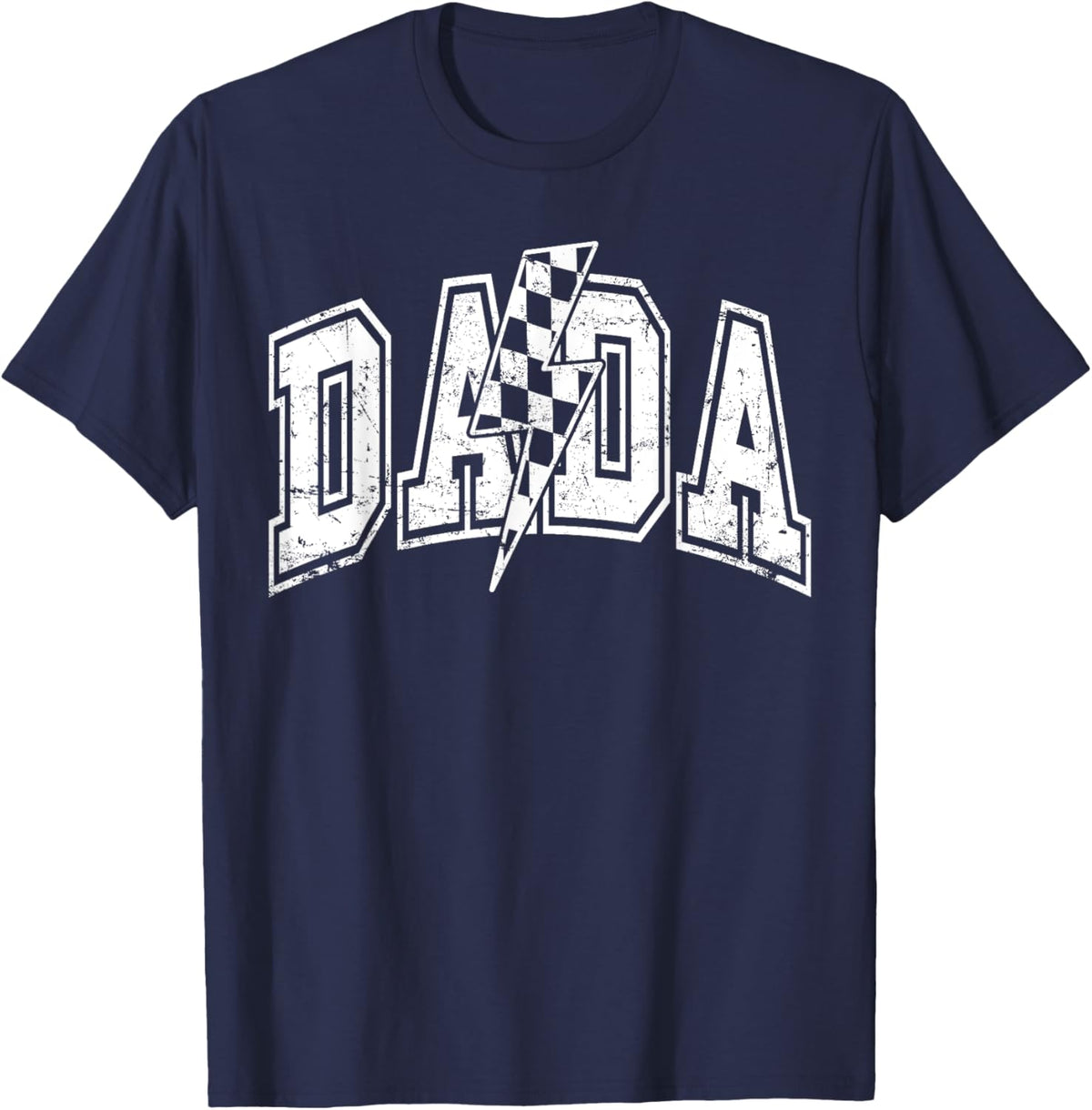 Dada Lightning Bolt Checkered Varsity Dad Men Father&#39;s Day