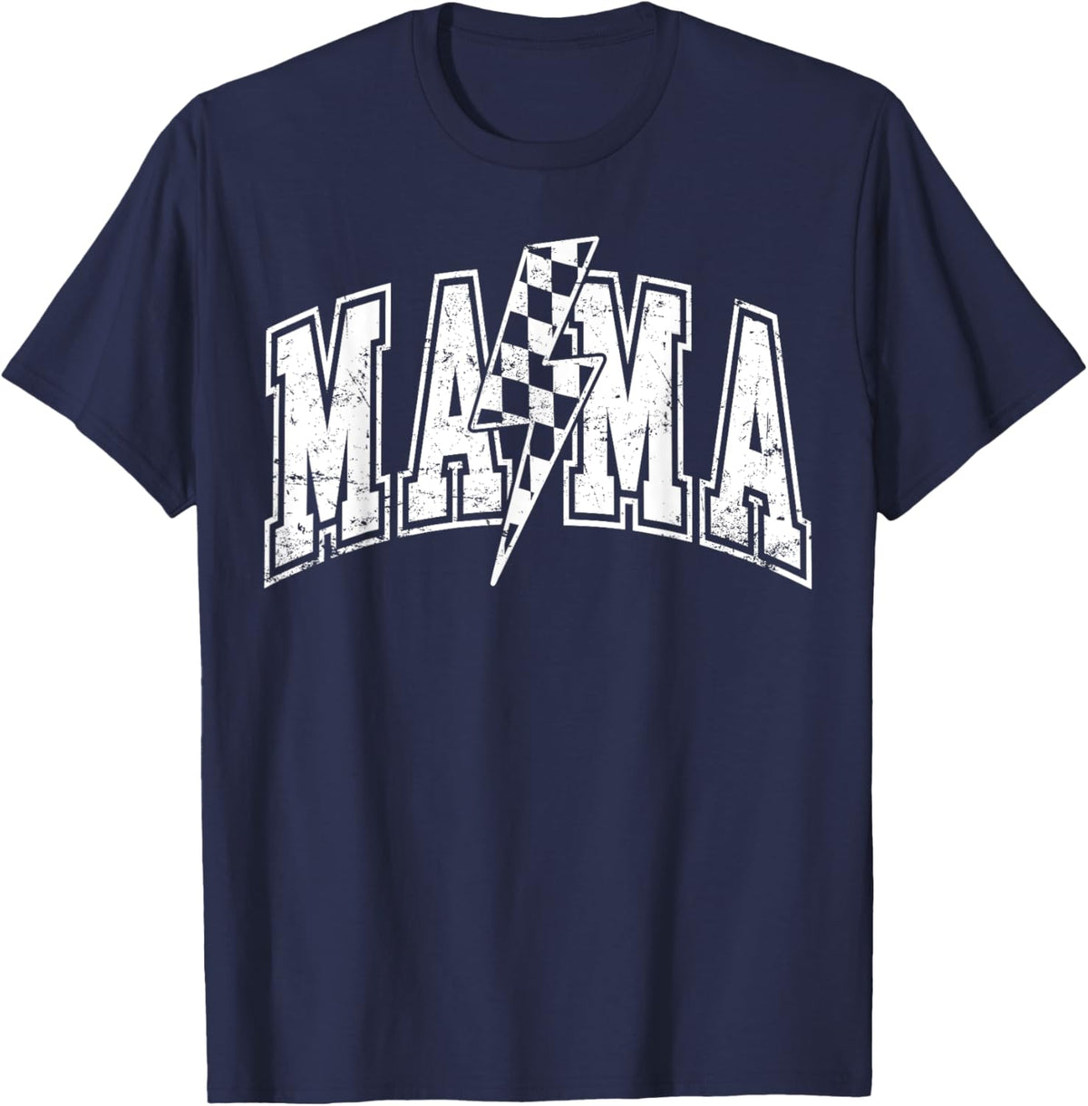 Mama Lightning Bolt Checkered Varsity Mom Women Mother&#39;s Day Mother Shirt