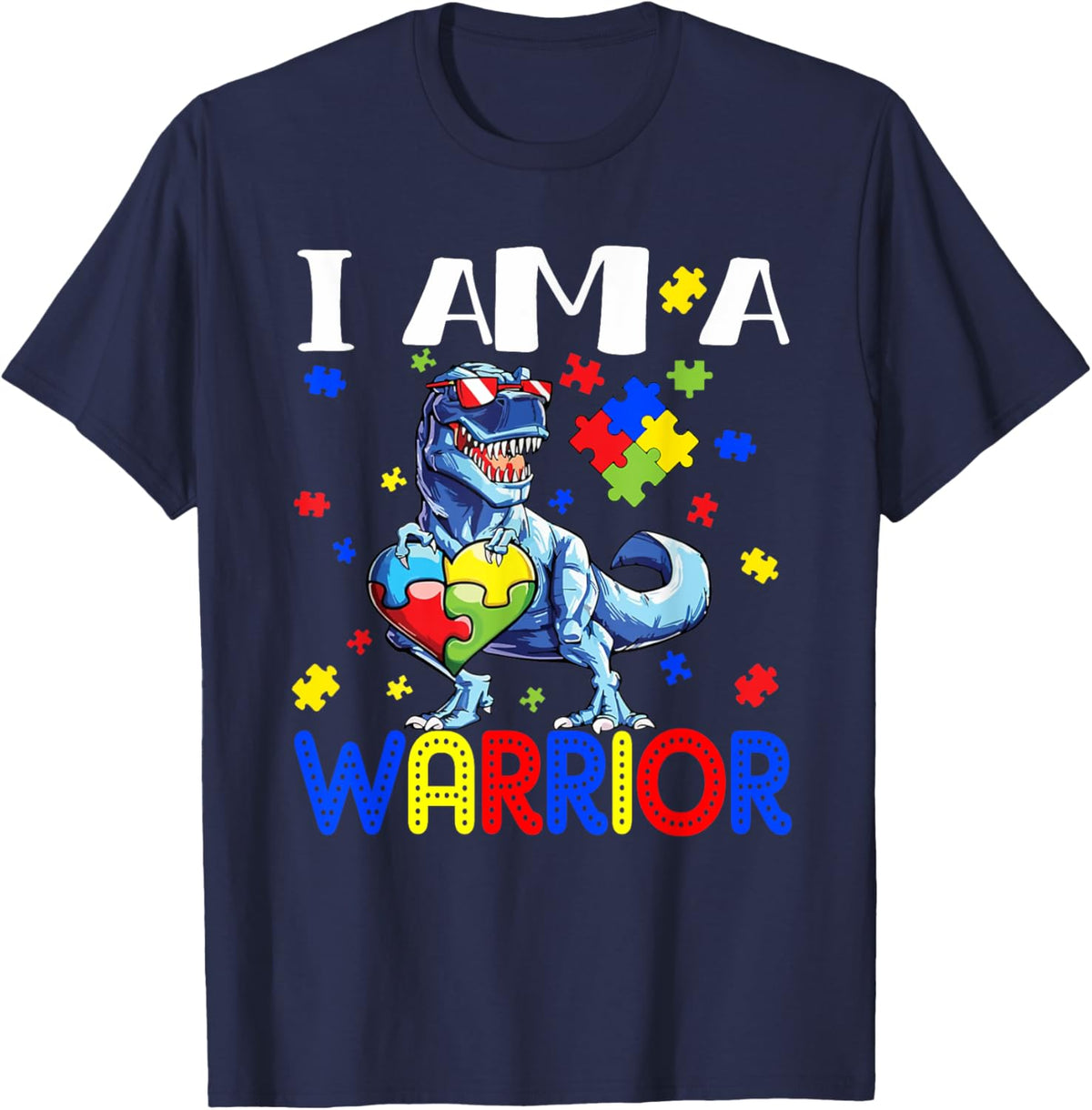 I Am A Warrior Autism Boys Family Dinosaur Autism Awareness