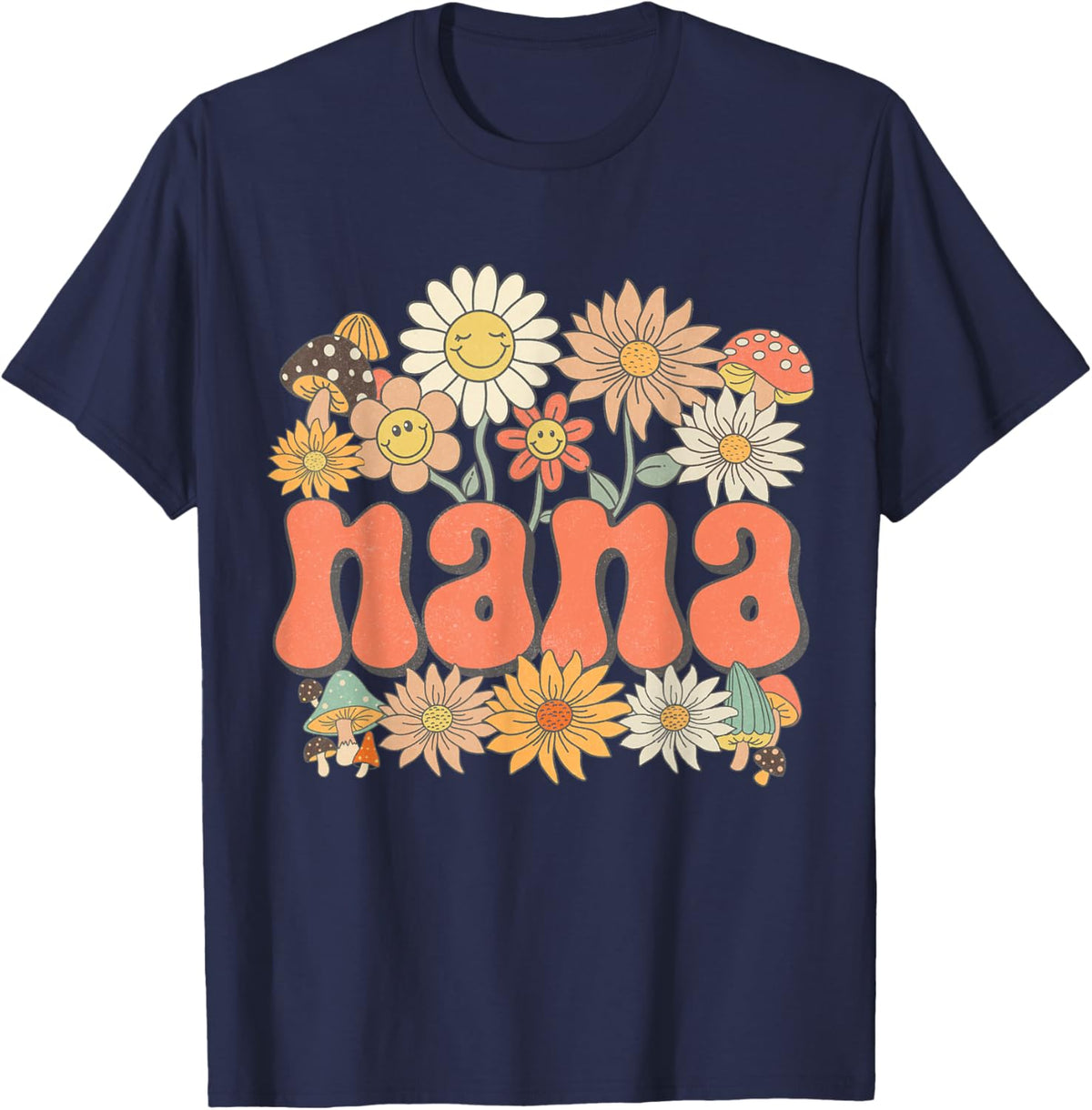Groovy Nana Floral Hippie Retro Daisy Flower Mother&#39;s Day
