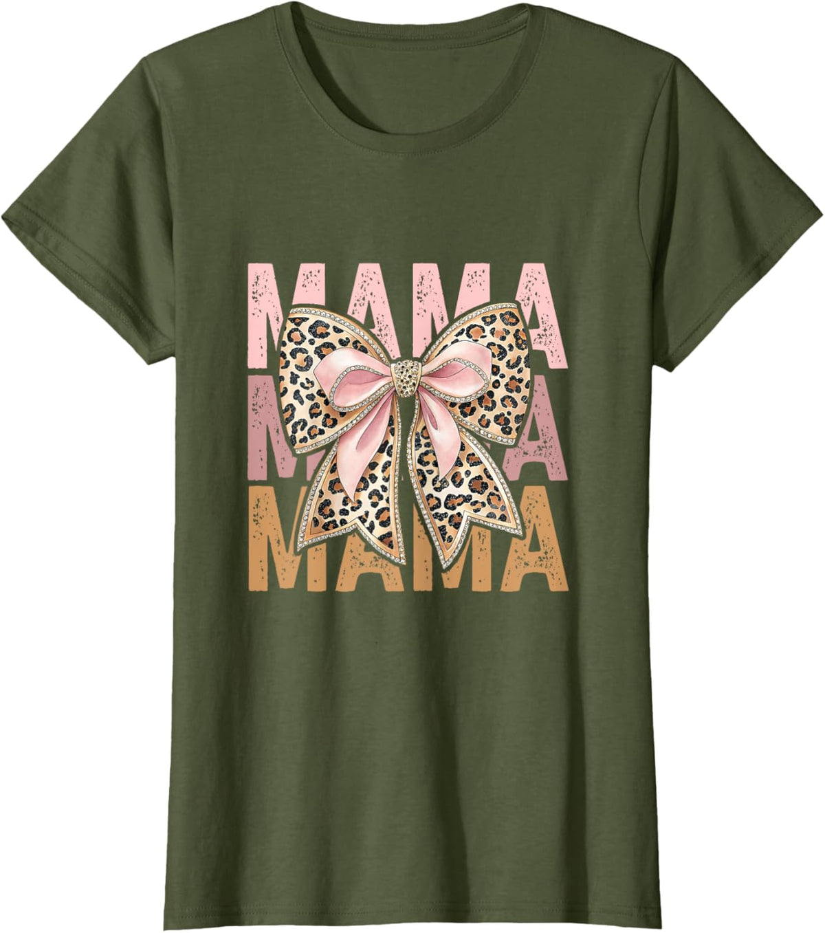 Retro Leopard Mama,Cute Mom Retro Coquette Bow Mother&#39;s Day