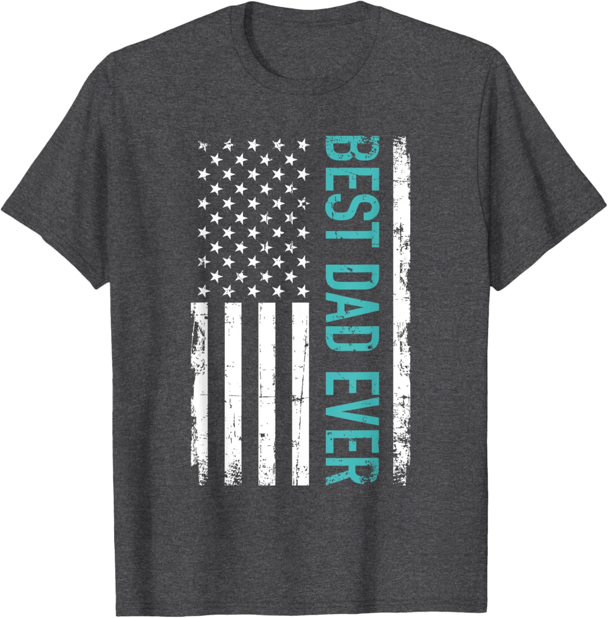 Father&#39;s day Best dad ever with US american flag Short Sleeve