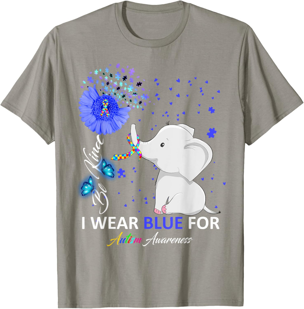 I Wear Blue Autism Awareness - Elephant Autism Awareness