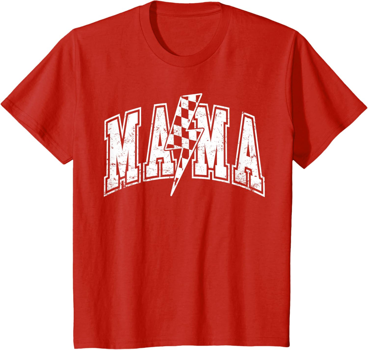Mama Lightning Bolt Checkered Varsity Mom Women Mother&#39;s Day Mother Shirt