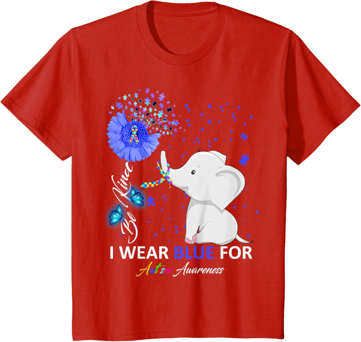 I Wear Blue Autism Awareness - Elephant Autism Awareness