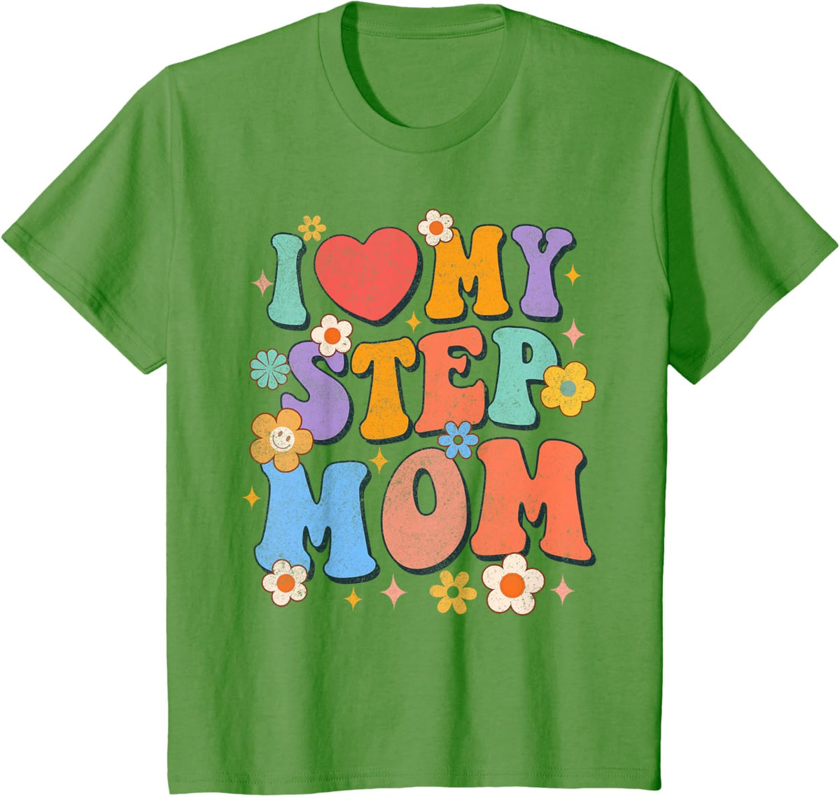 Kids I Love My Step Mom Groovy Bonus Mom Bonus Mama Mother\u2019s Day