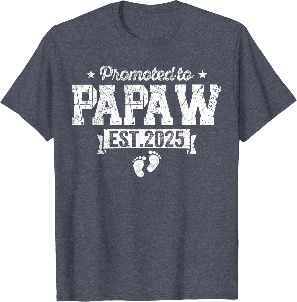 Retro Promoted To Papaw 2025 New Papaw First Father&#39;s Day T-Shirt, Small, Black