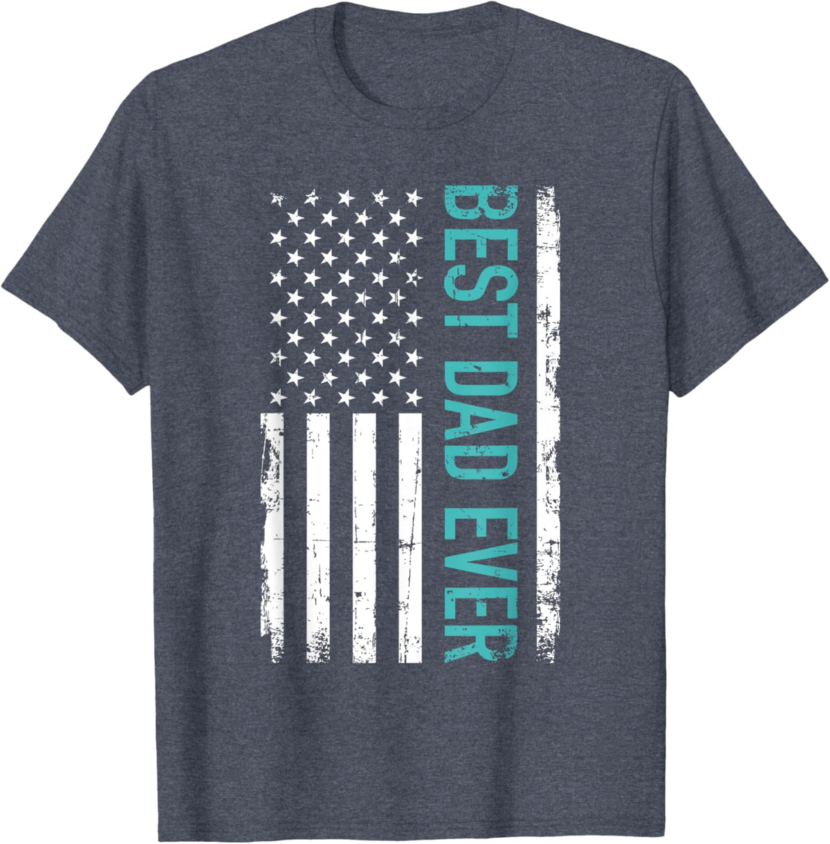 Father&#39;s day Best dad ever with US american flag Short Sleeve