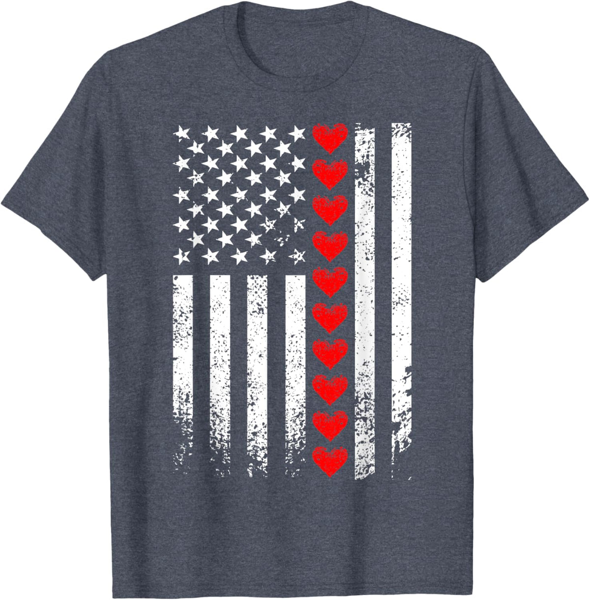 Vintage Valentines Day American Flag Hearts Mens Boys Kids