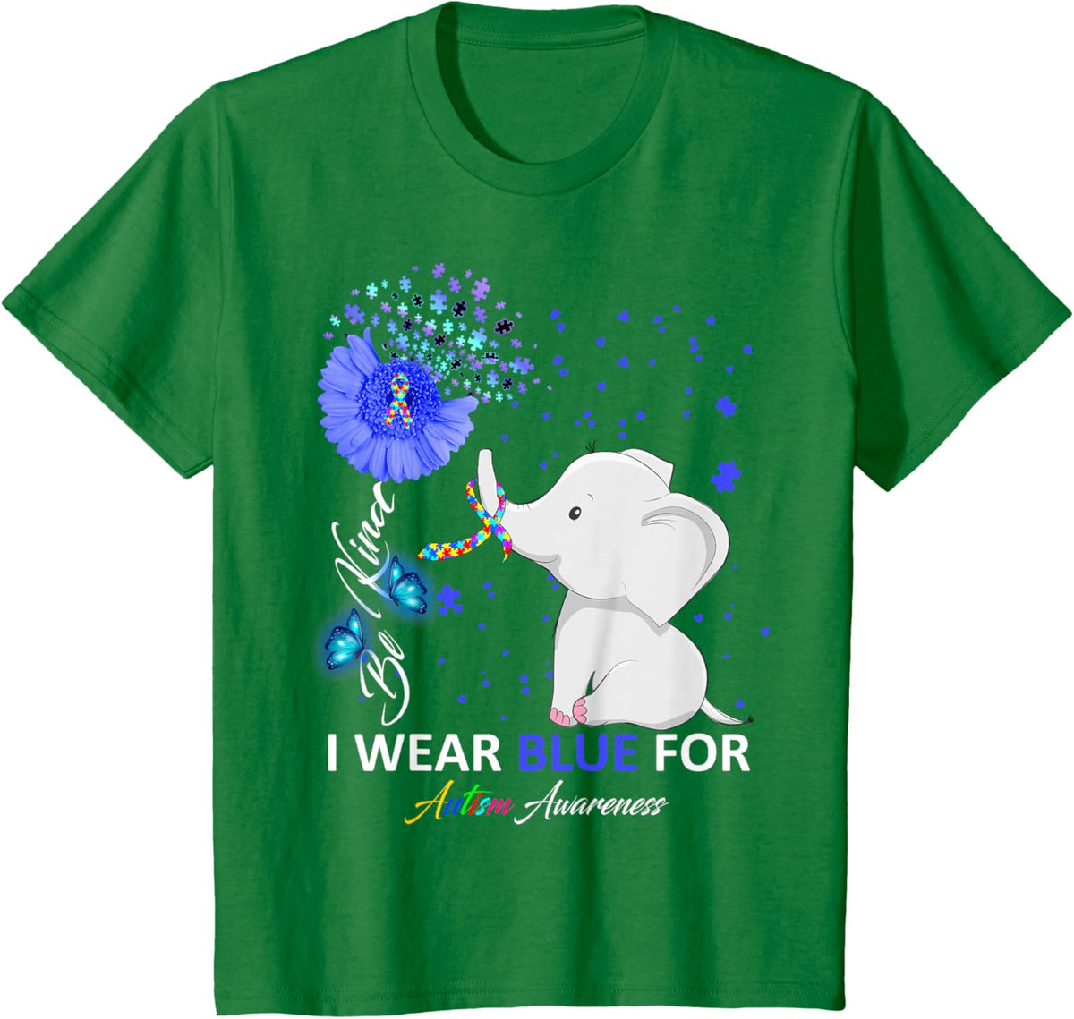 I Wear Blue Autism Awareness - Elephant Autism Awareness