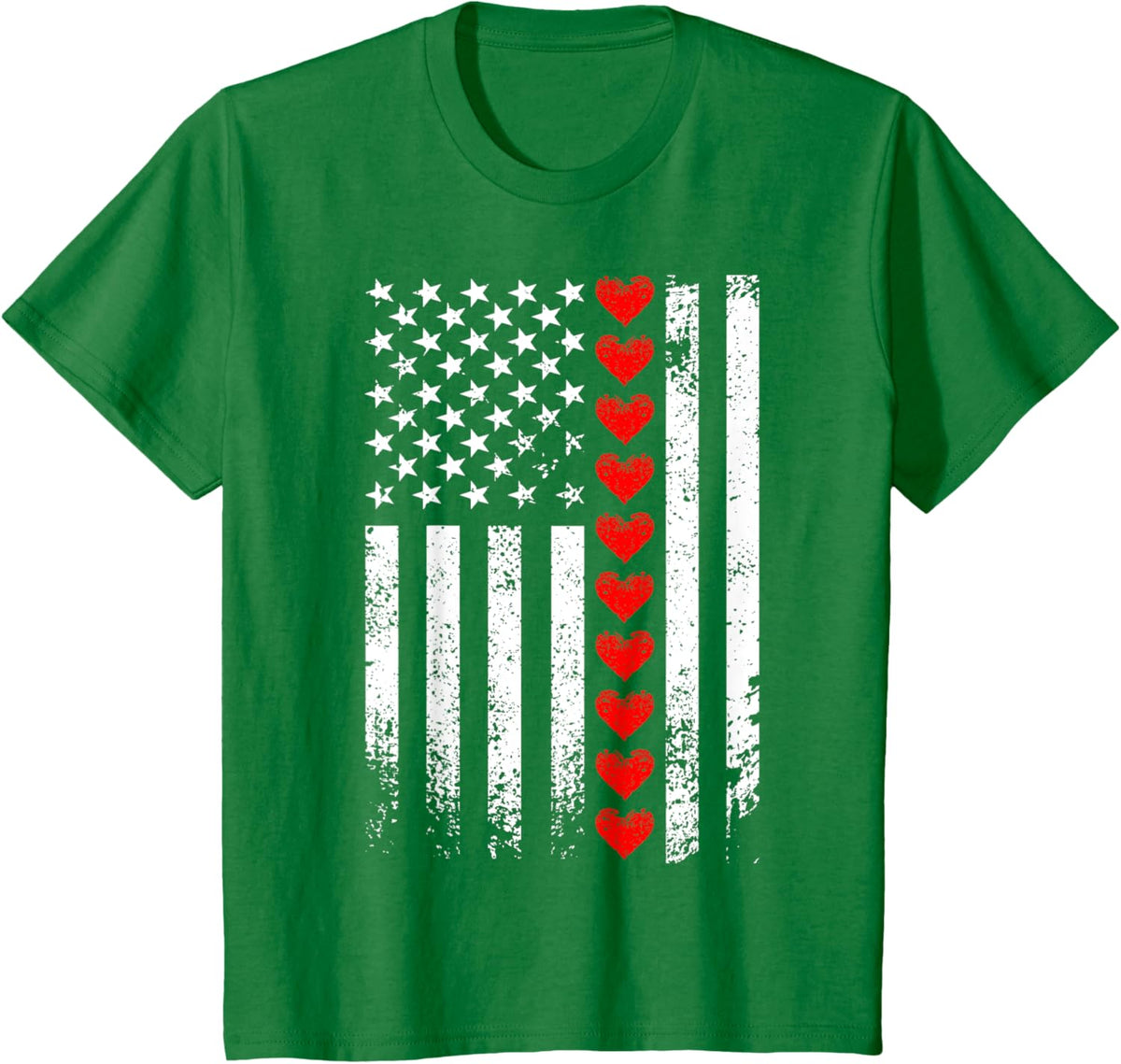 Vintage Valentines Day American Flag Hearts Mens Boys Kids