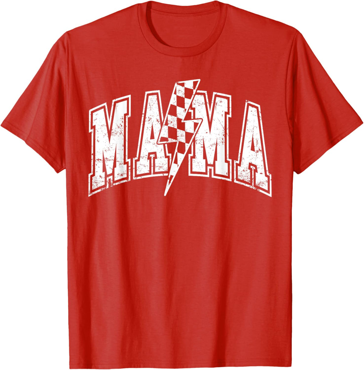 Mama Lightning Bolt Checkered Varsity Mom Women Mother&#39;s Day Mother Shirt
