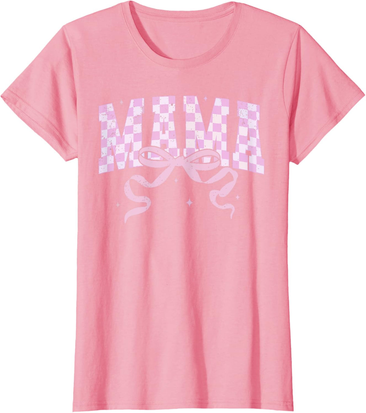 Retro Checkered Mama Coquette Mother&#39;s Day Pink Bow