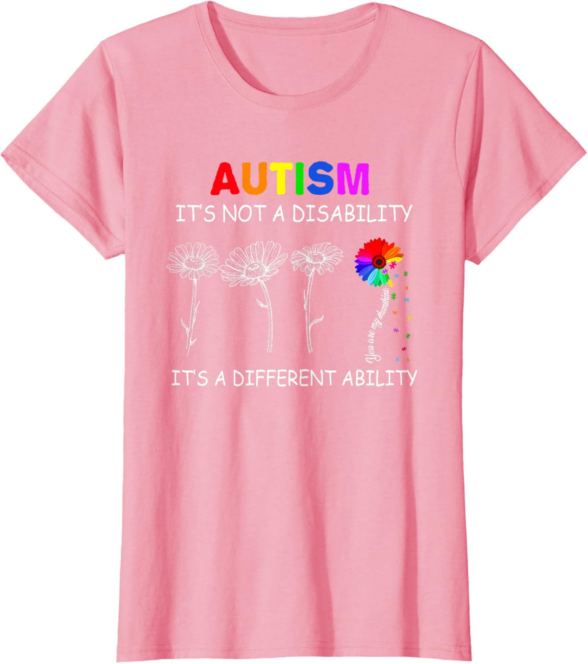 Not a disability its a different ability - Autism Awareness T-Shirt, Black