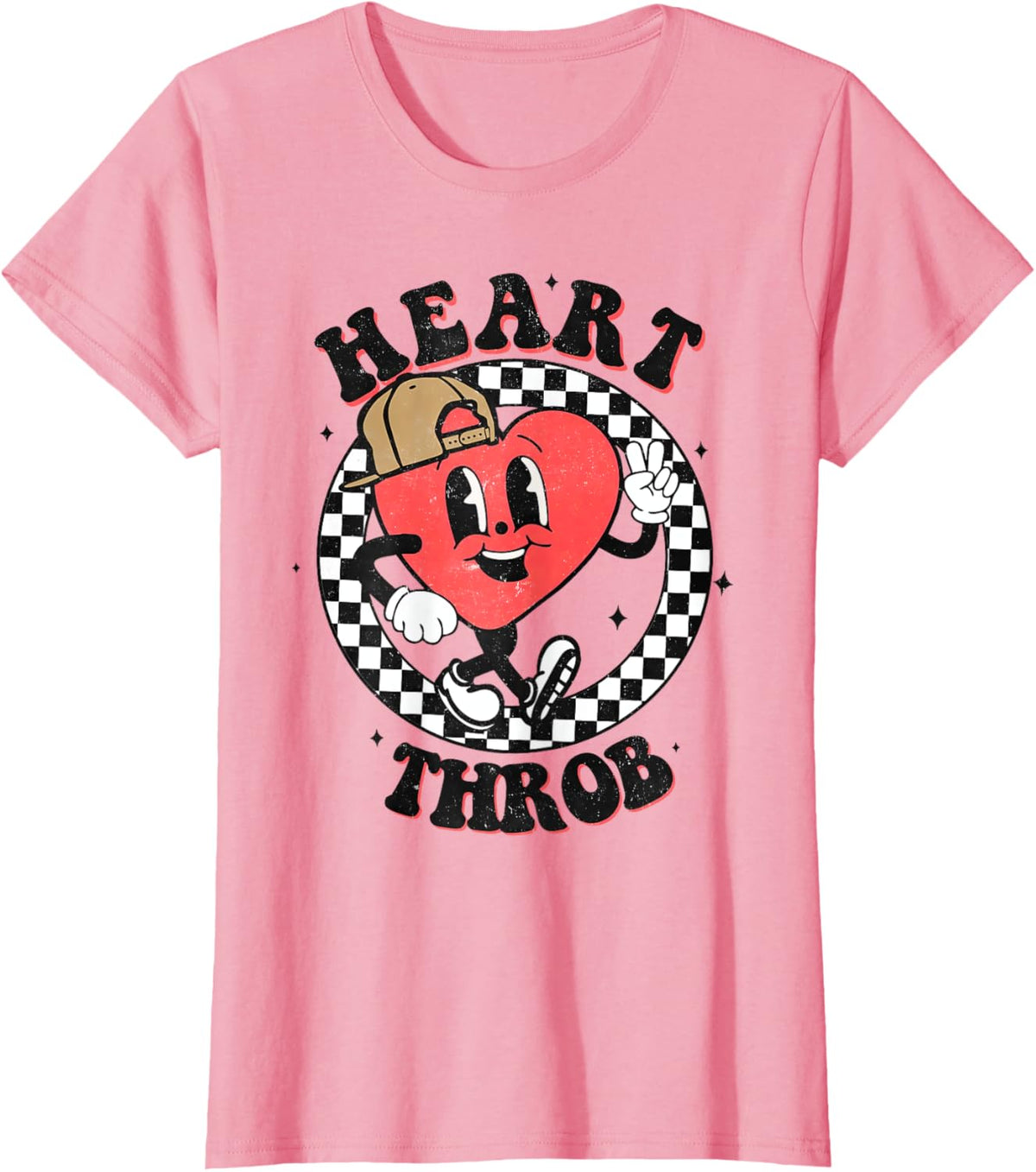 Retro Heart Throb Checkered Kid Preschool Boy Valentines Day